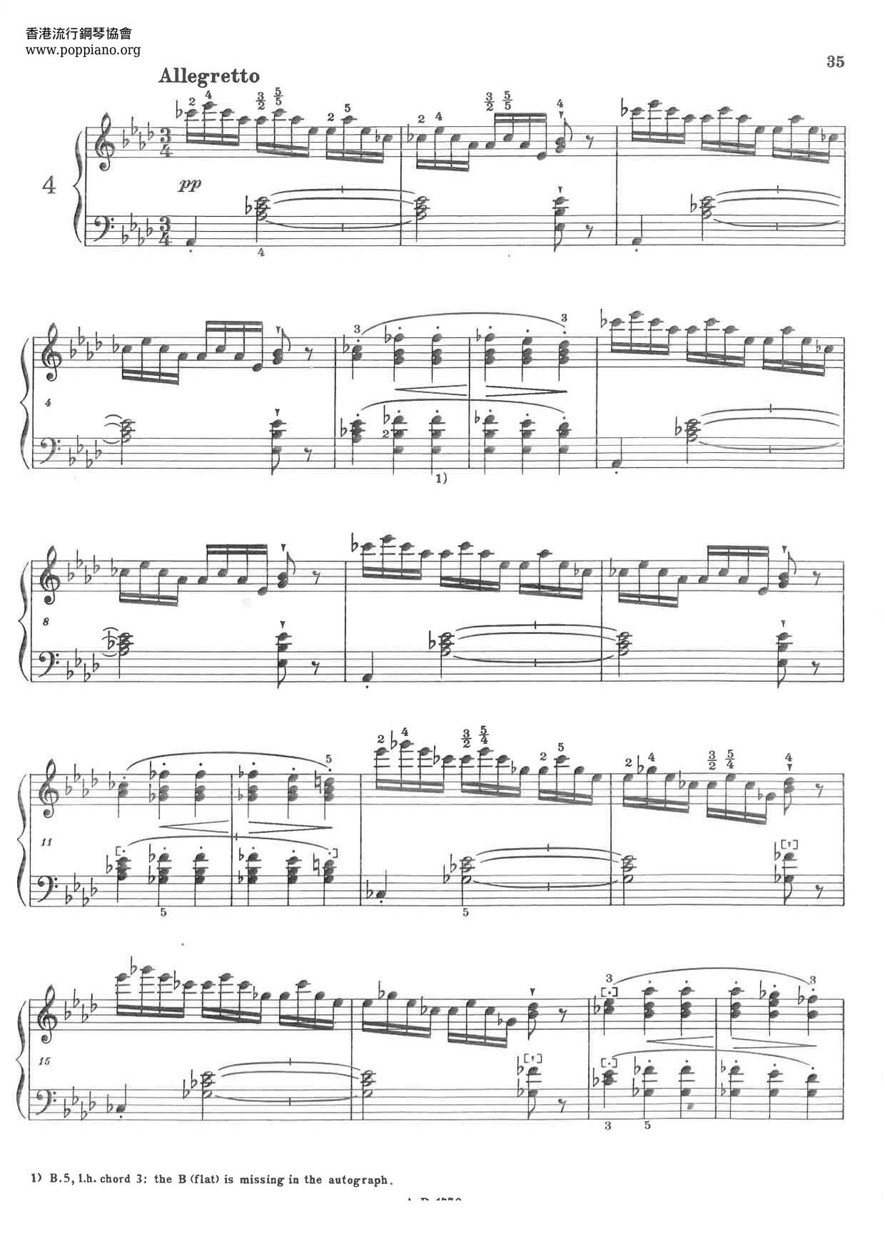 Impromptu in A-flat Major, D.142ピアノ譜
