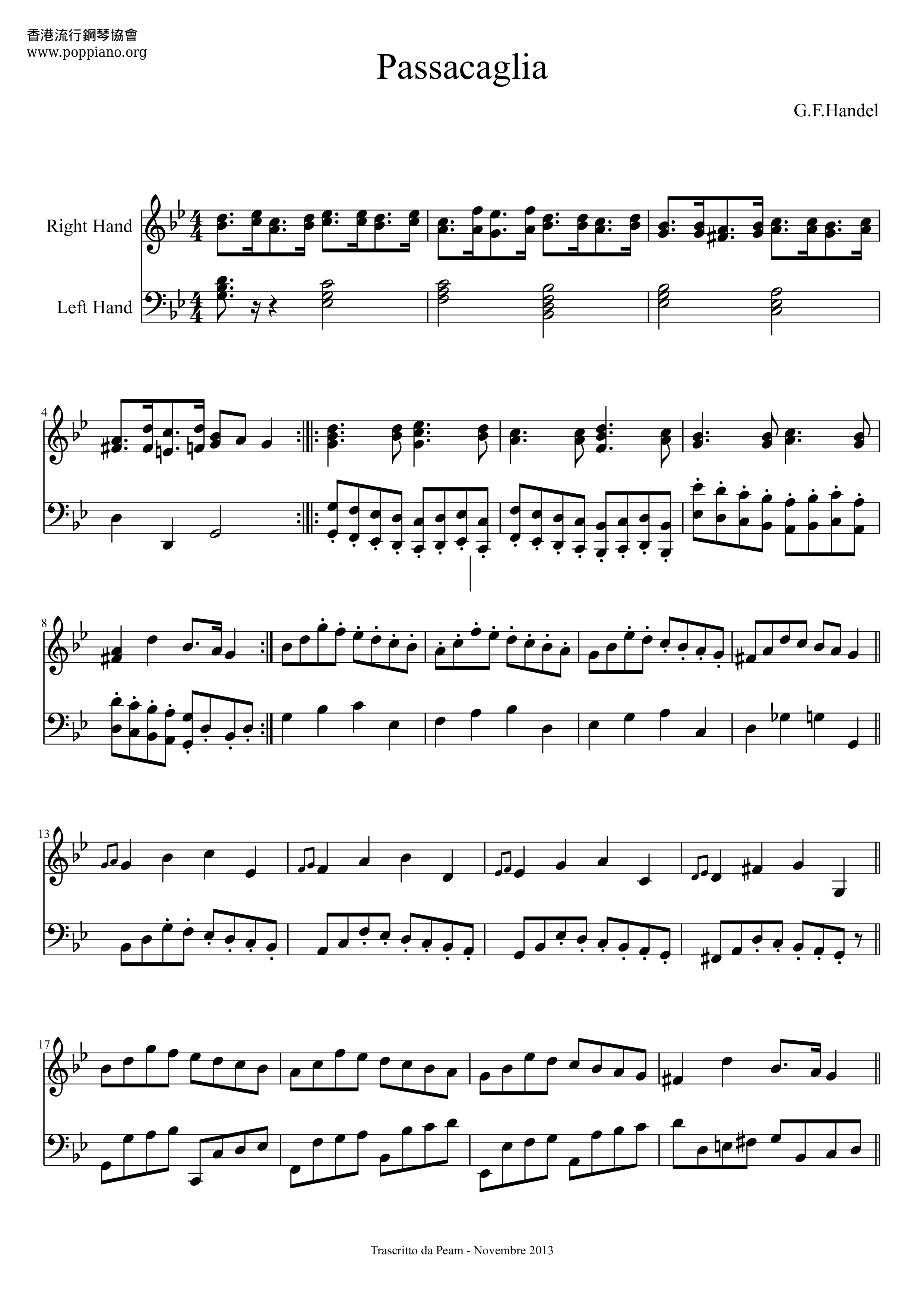 Passacaglia Score