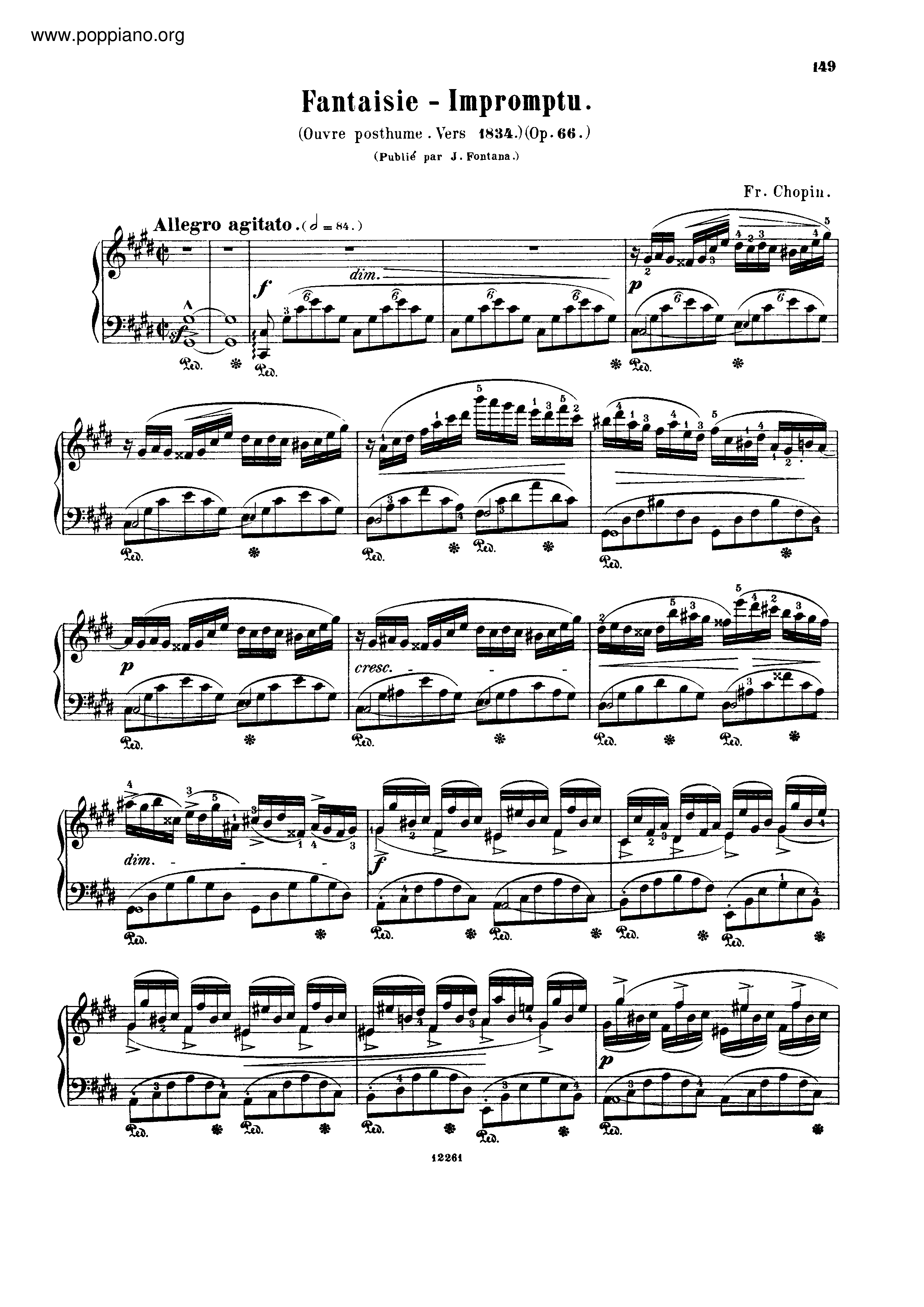Fantasie Impromptu Op. 66 即興幻想曲琴譜