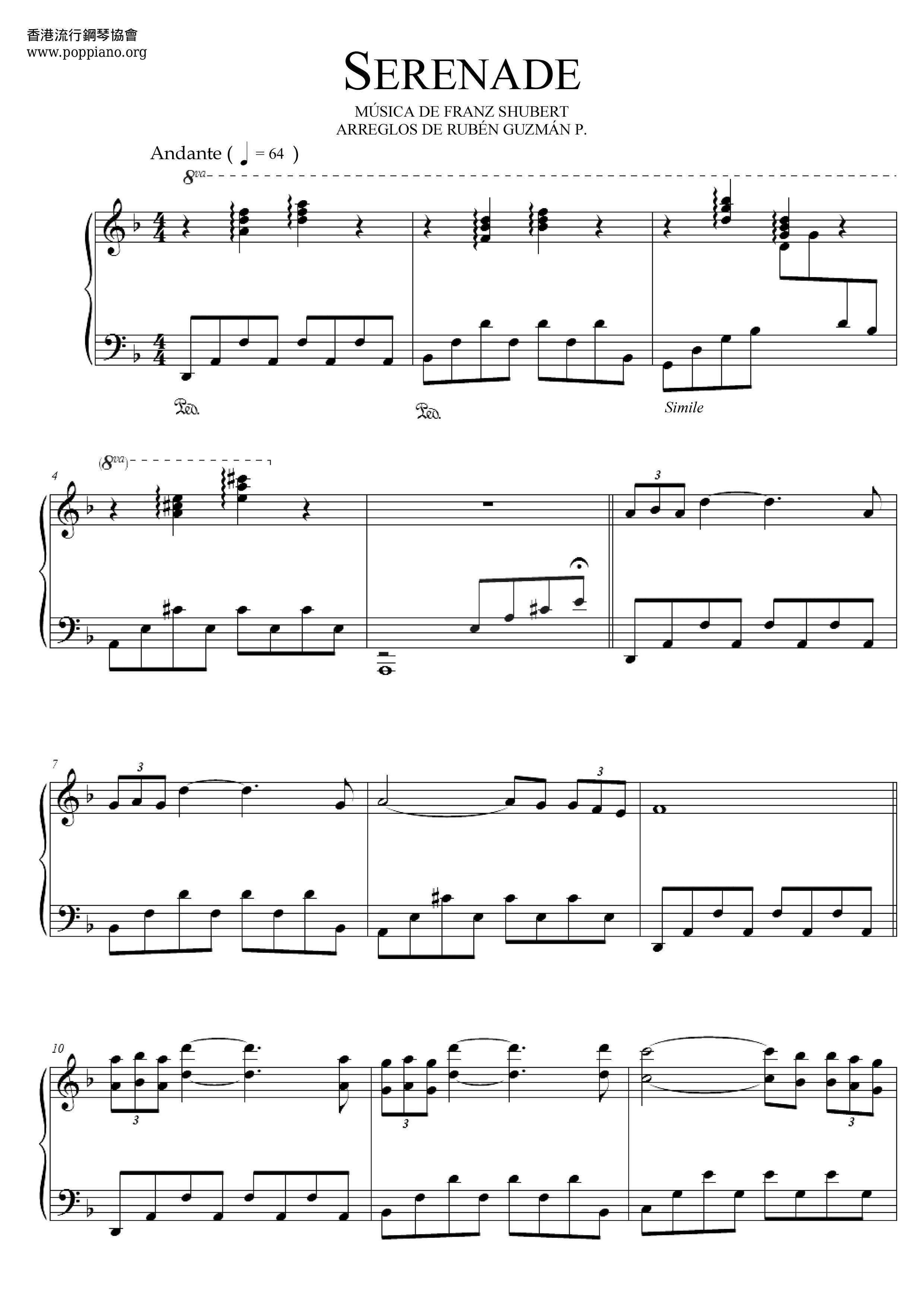 Ständchen (Serenade)ピアノ譜