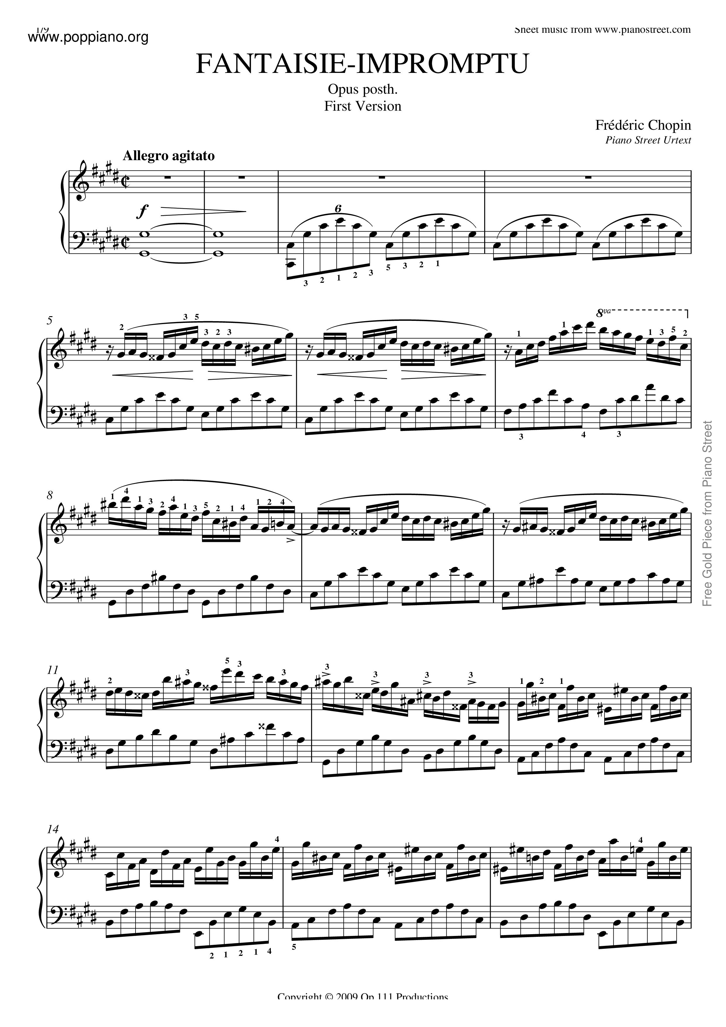 Fantasie Impromptu Op. 66 即興幻想曲 Score