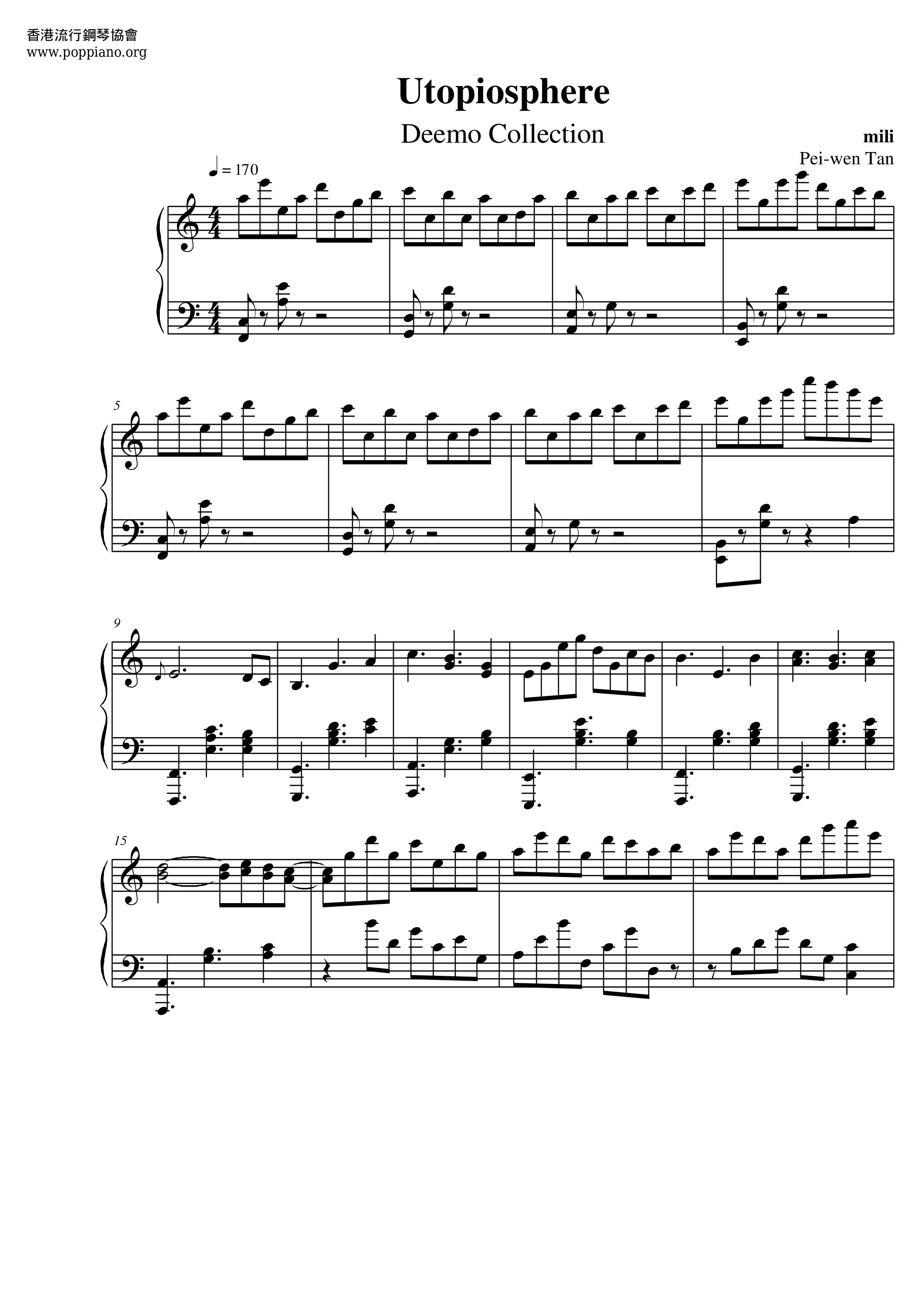 Utopiosphere琴譜