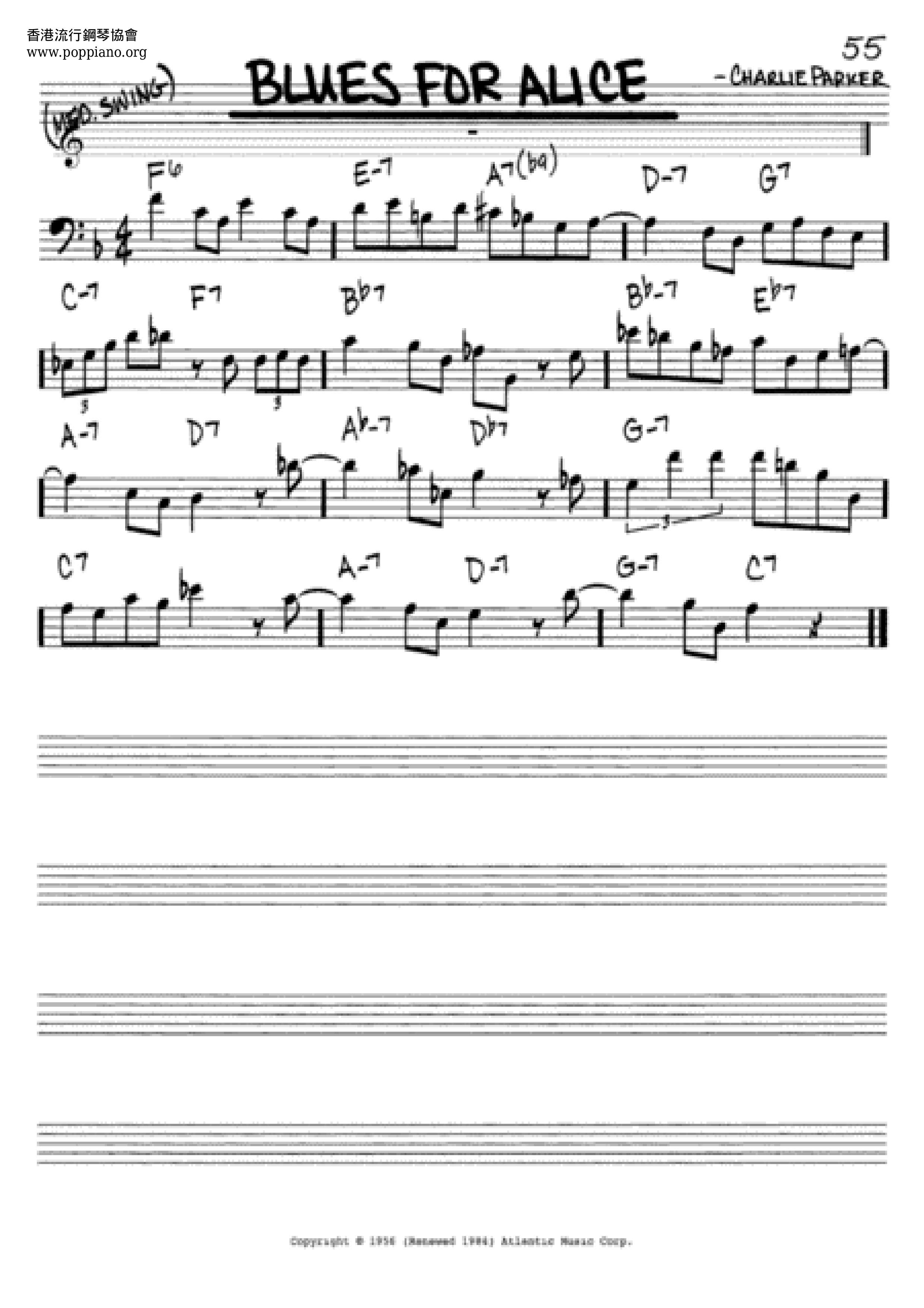 Blues For Alice Score