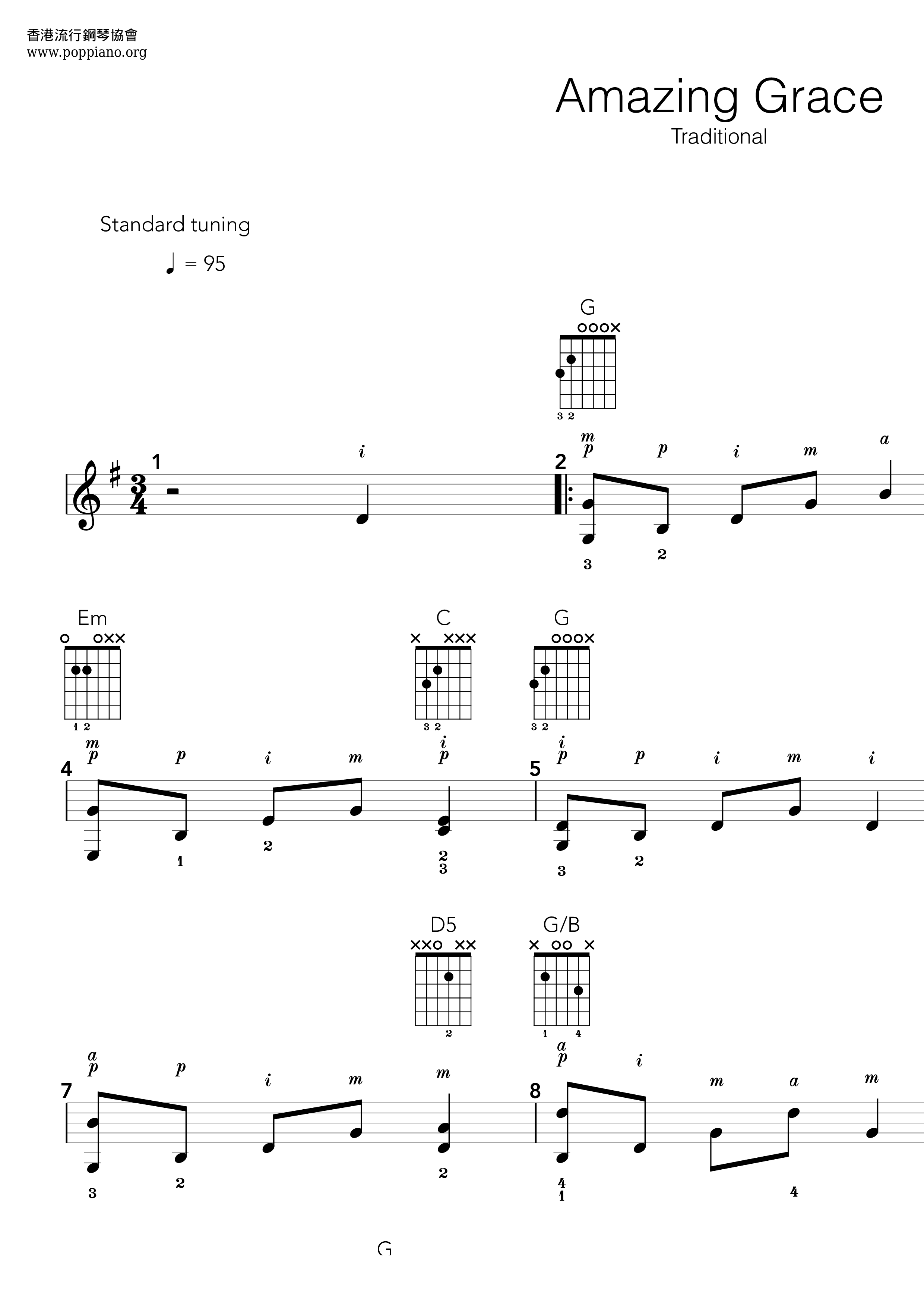 Amazing Grace Score