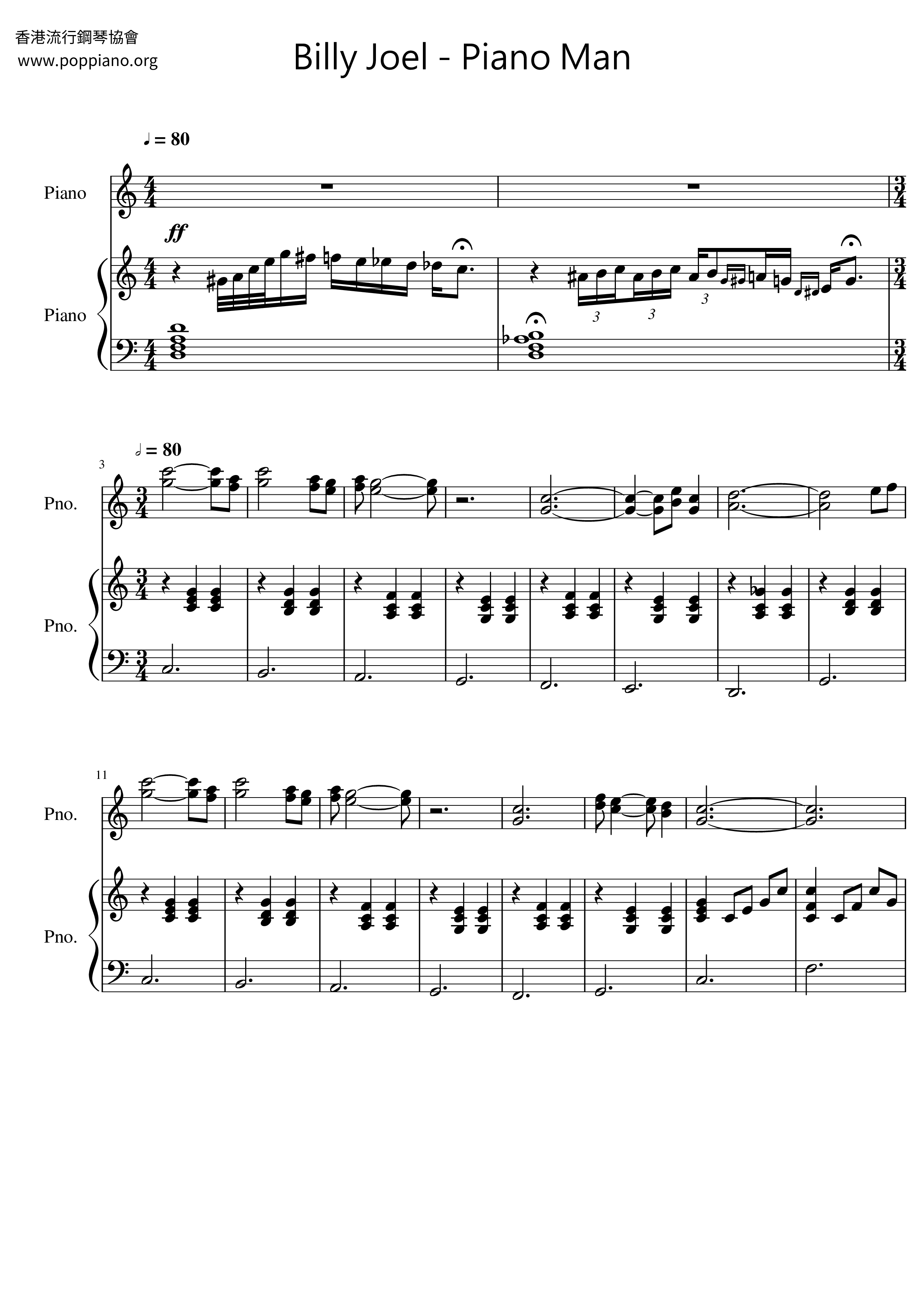 Piano Manピアノ譜