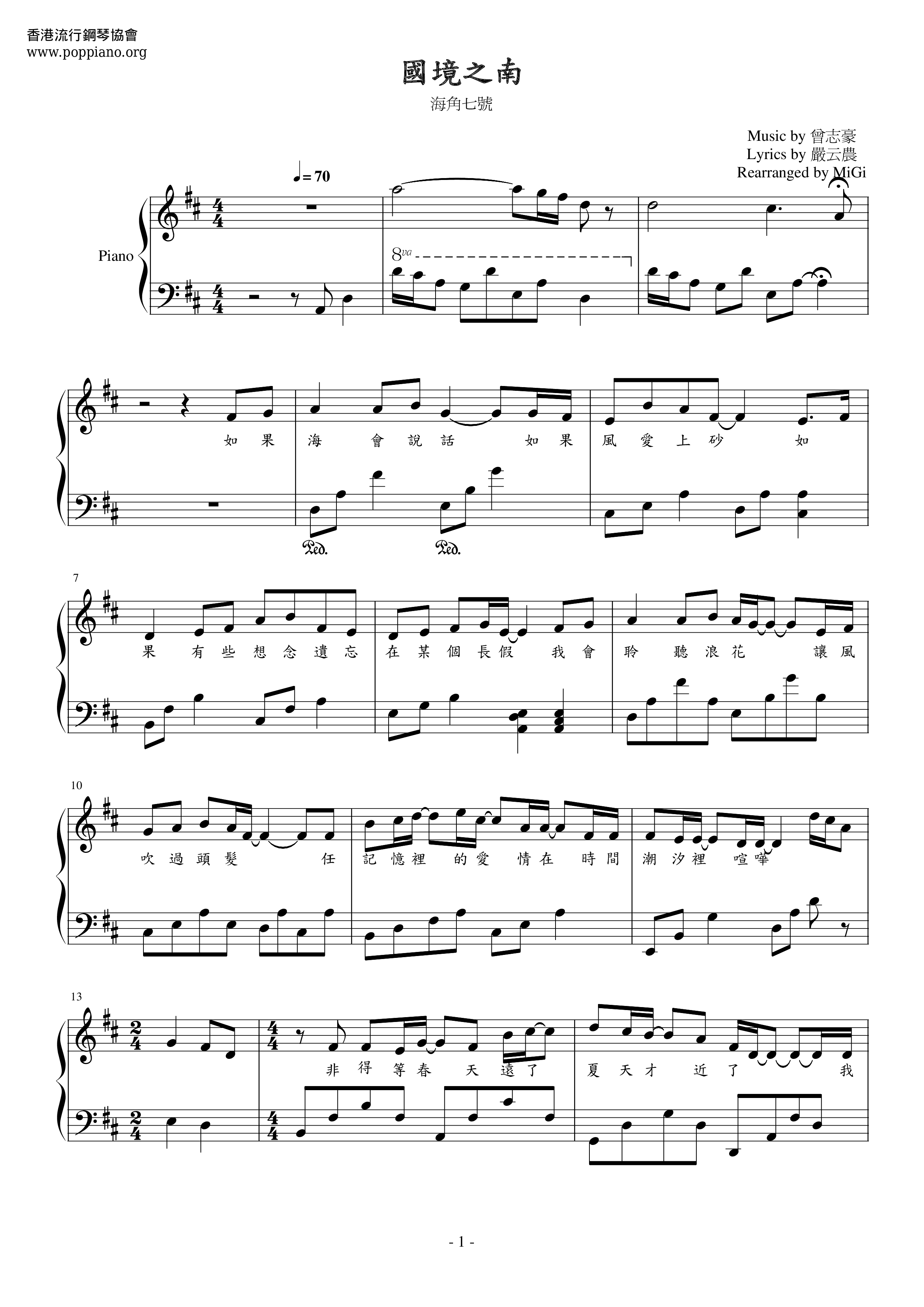 The South Of The Border Score