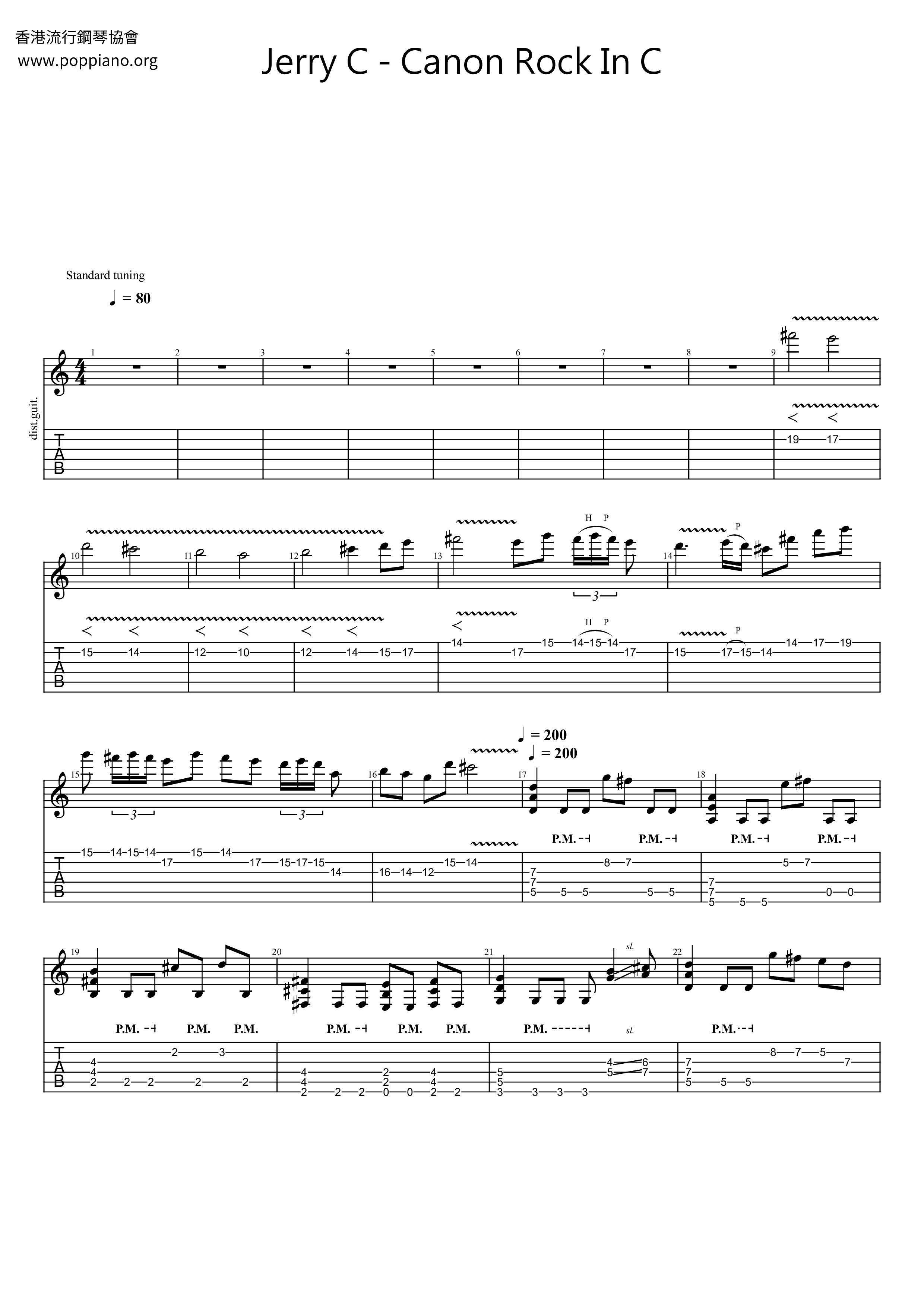 Canon Rock In C Score