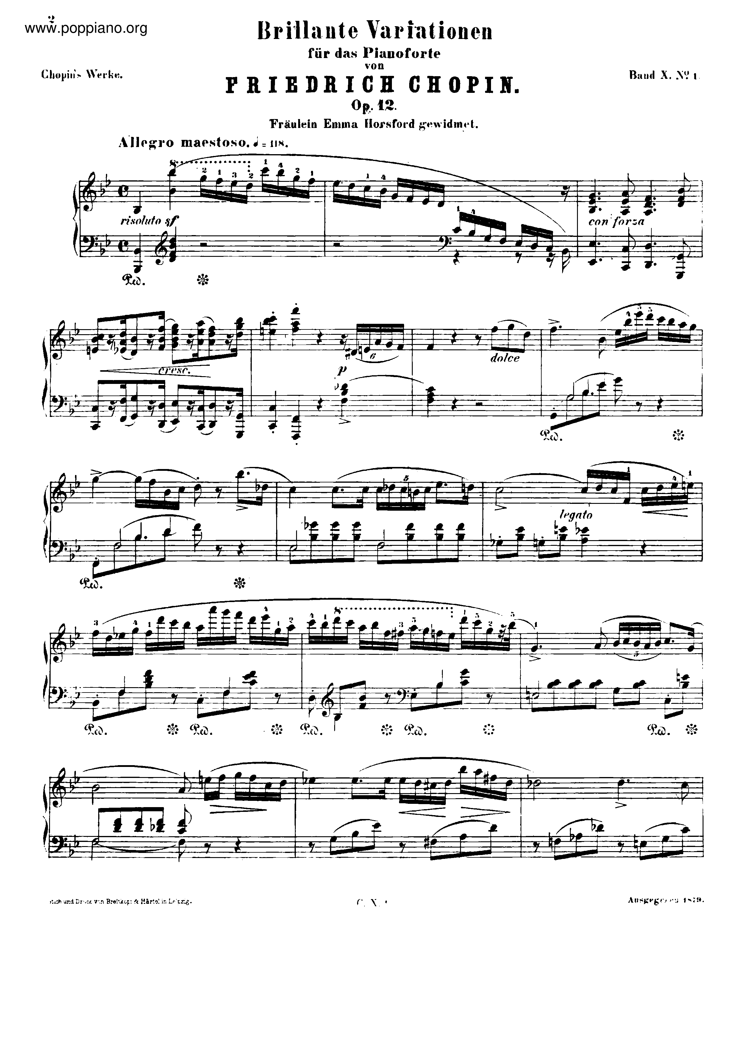 Variations Brillantes, Op. 12 Score