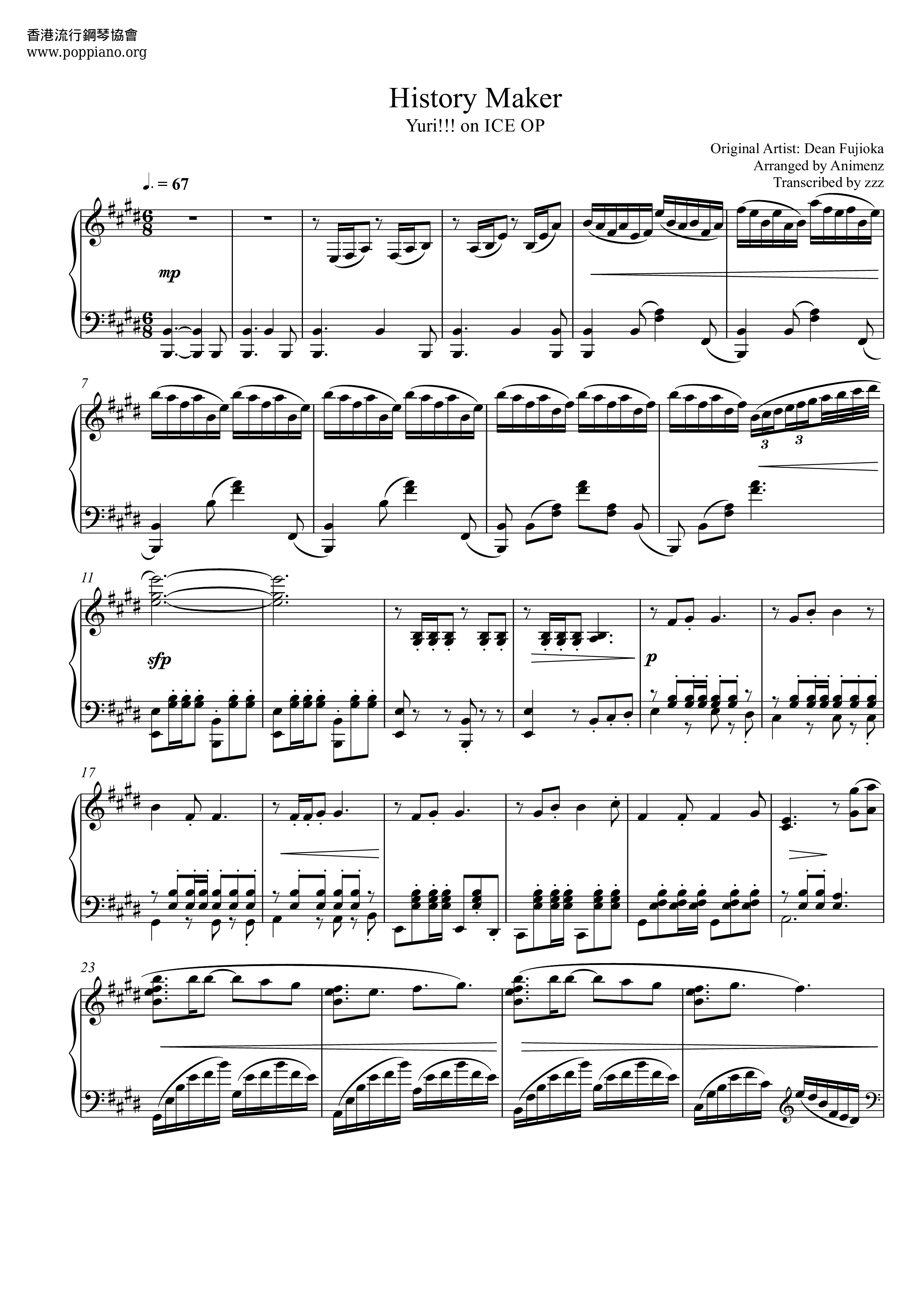Yuri!!! on Ice - History Maker Score