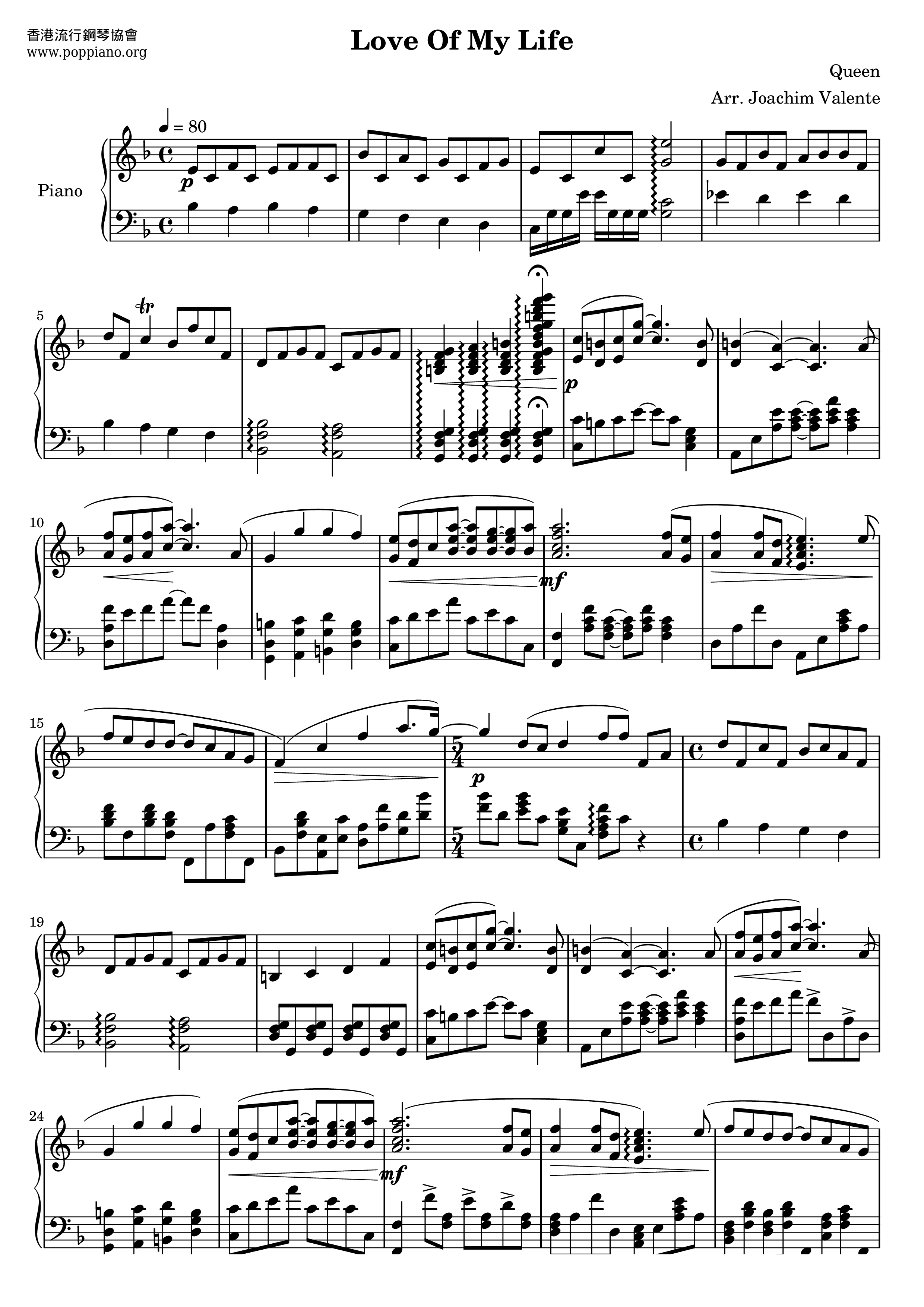 Queen: Love Of My Life sheet music for voice and piano (PDF)