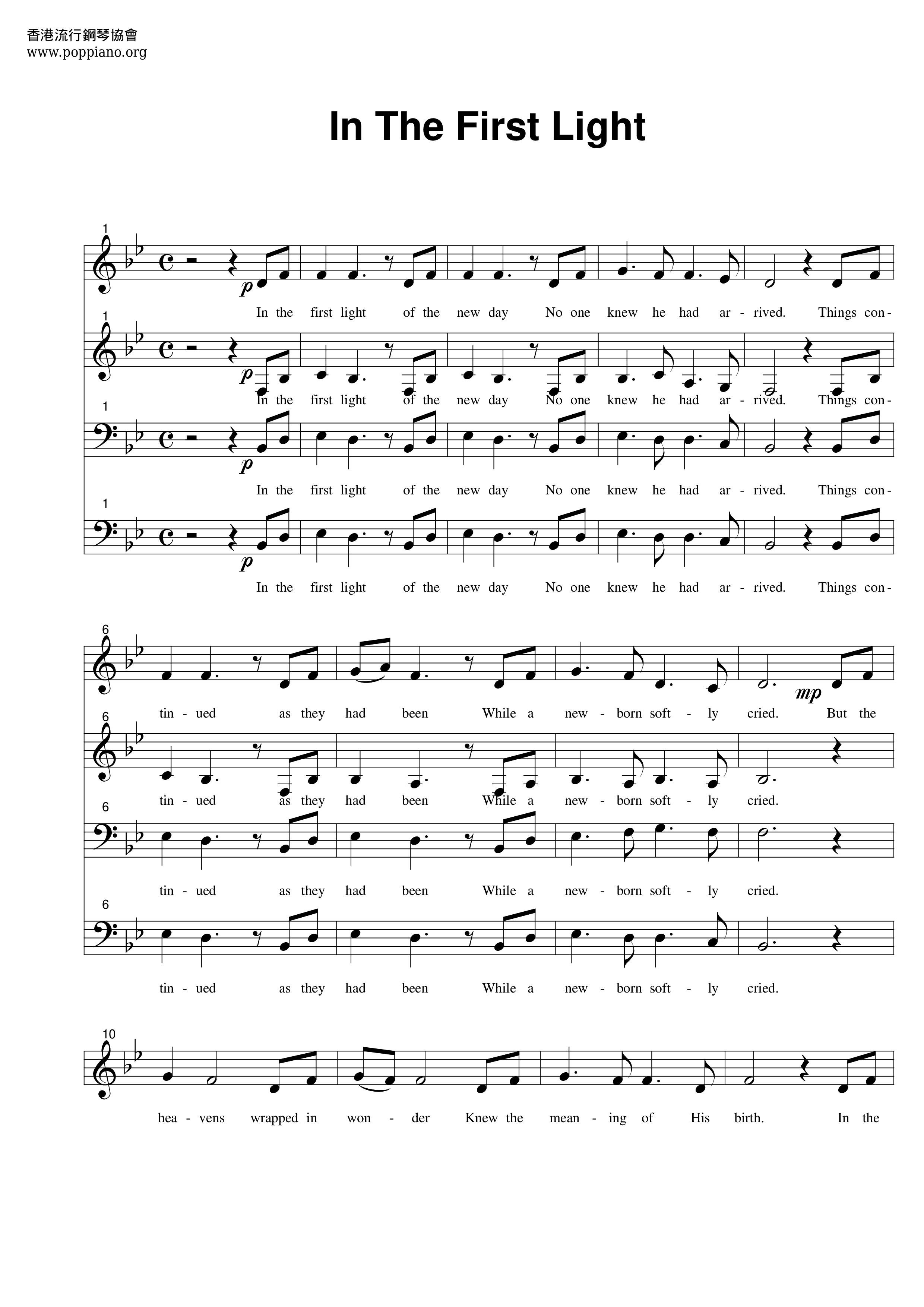 In The First Light Score