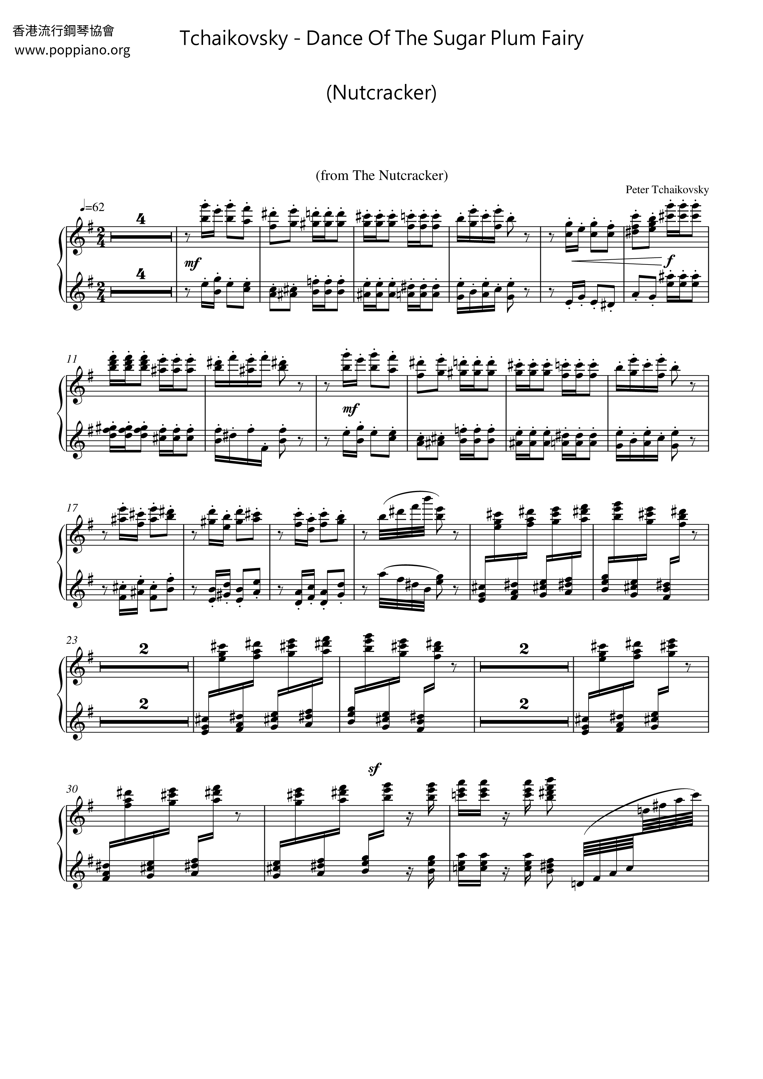 Nutcracker Suite, Op. 71a: 2b. Dance of the Sugar-Plum Fairy Score