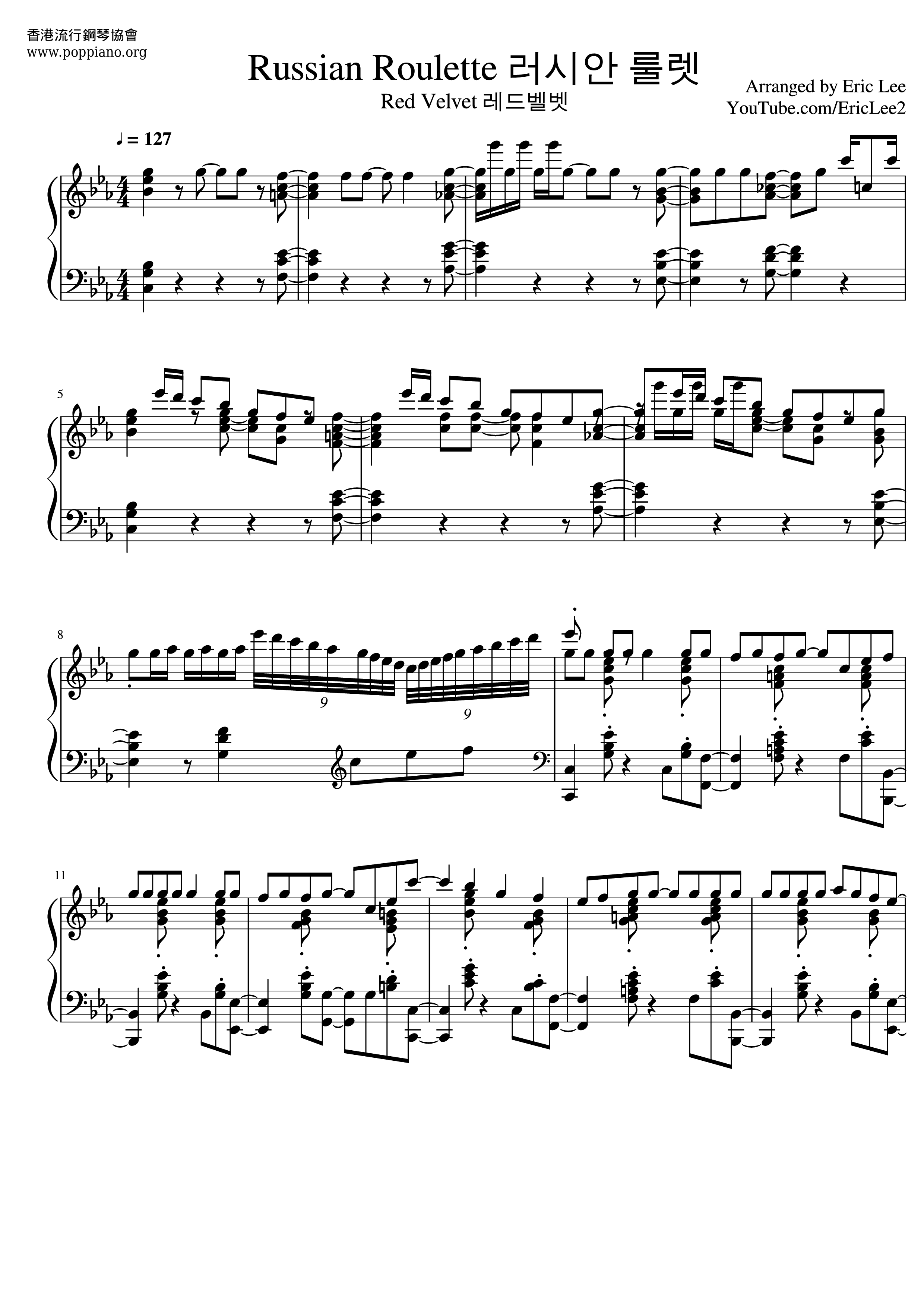 Russian Roulette琴譜