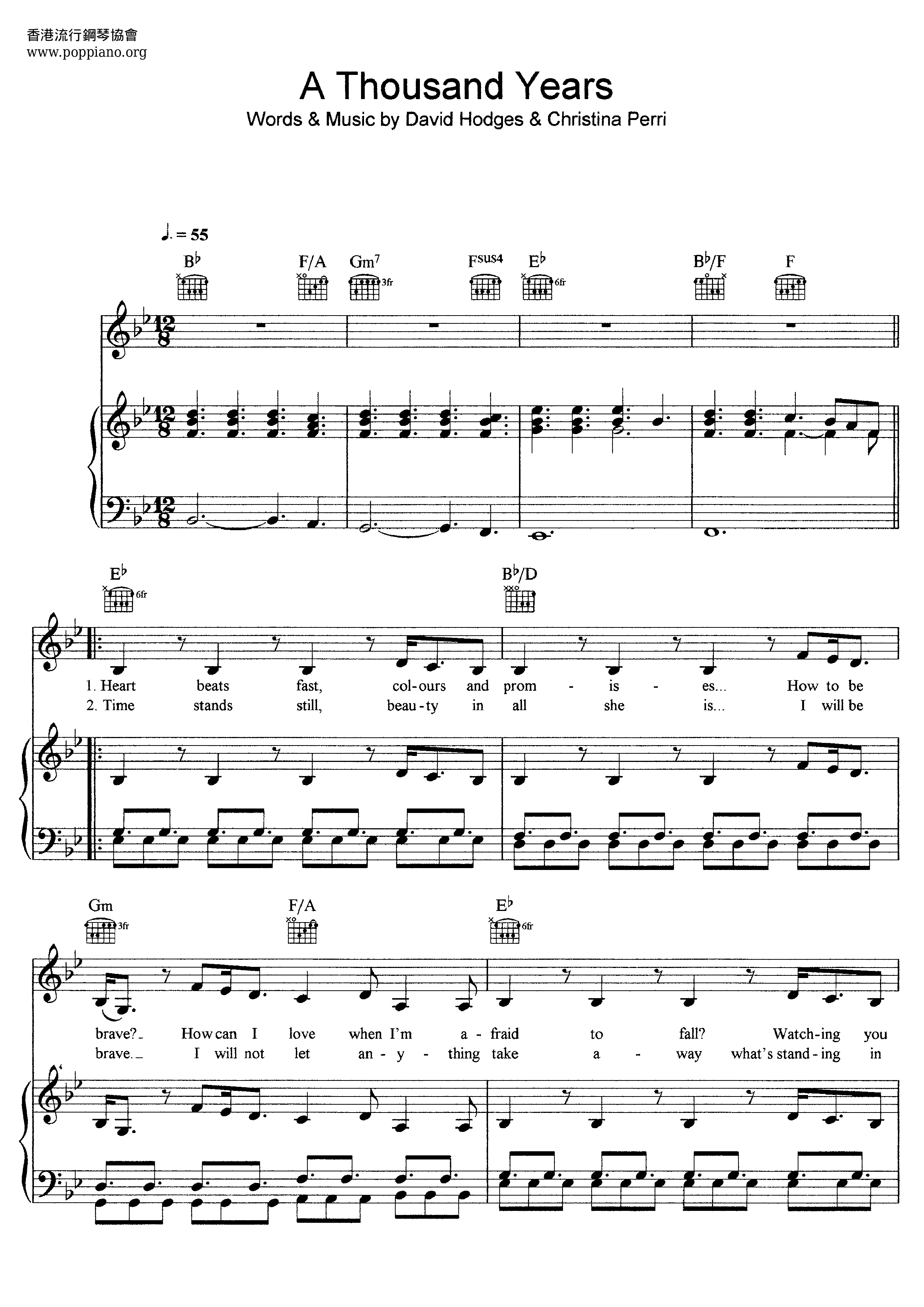 A Thousand Years琴谱