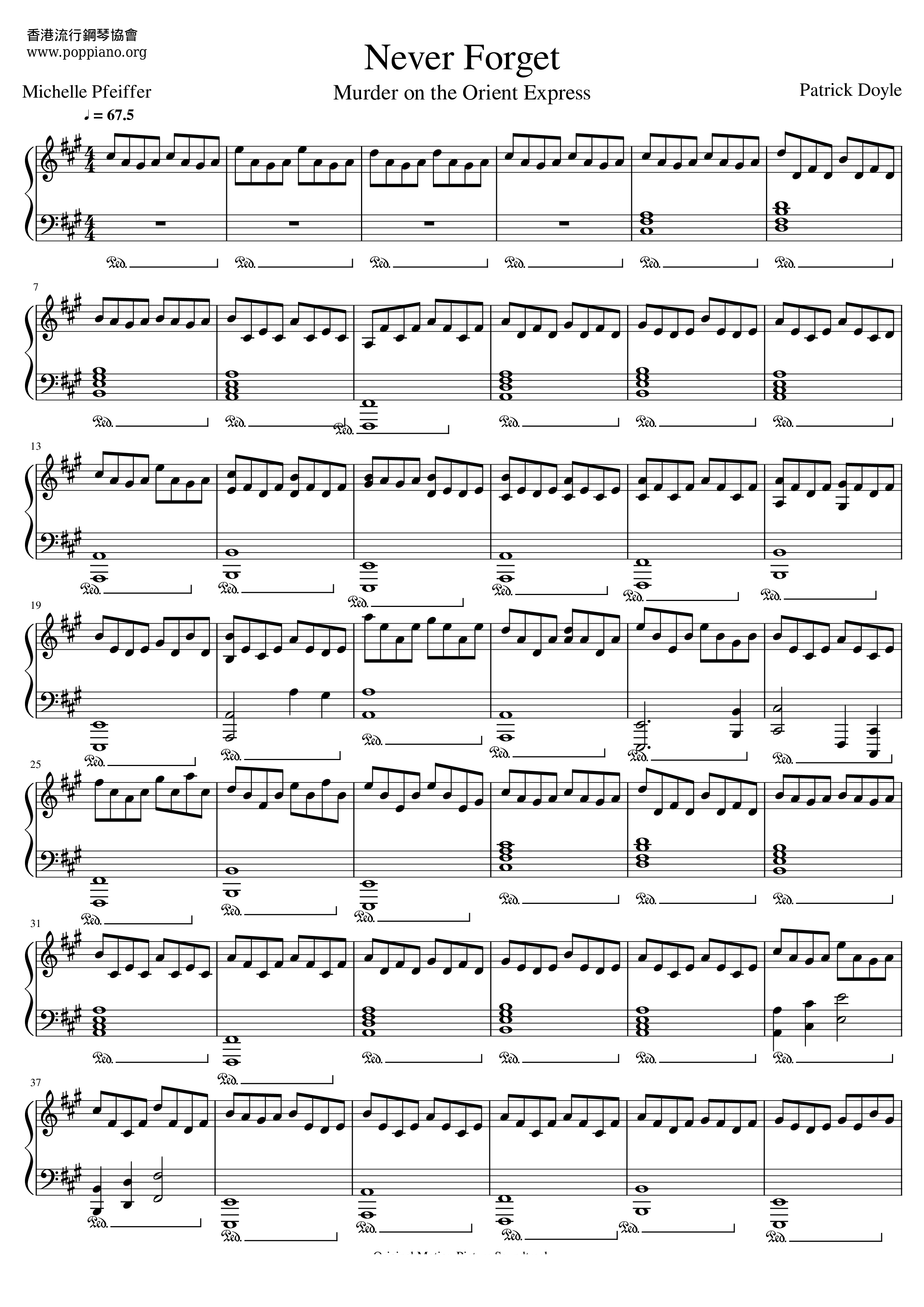 Murder On The Orient Express - Never Forget Score