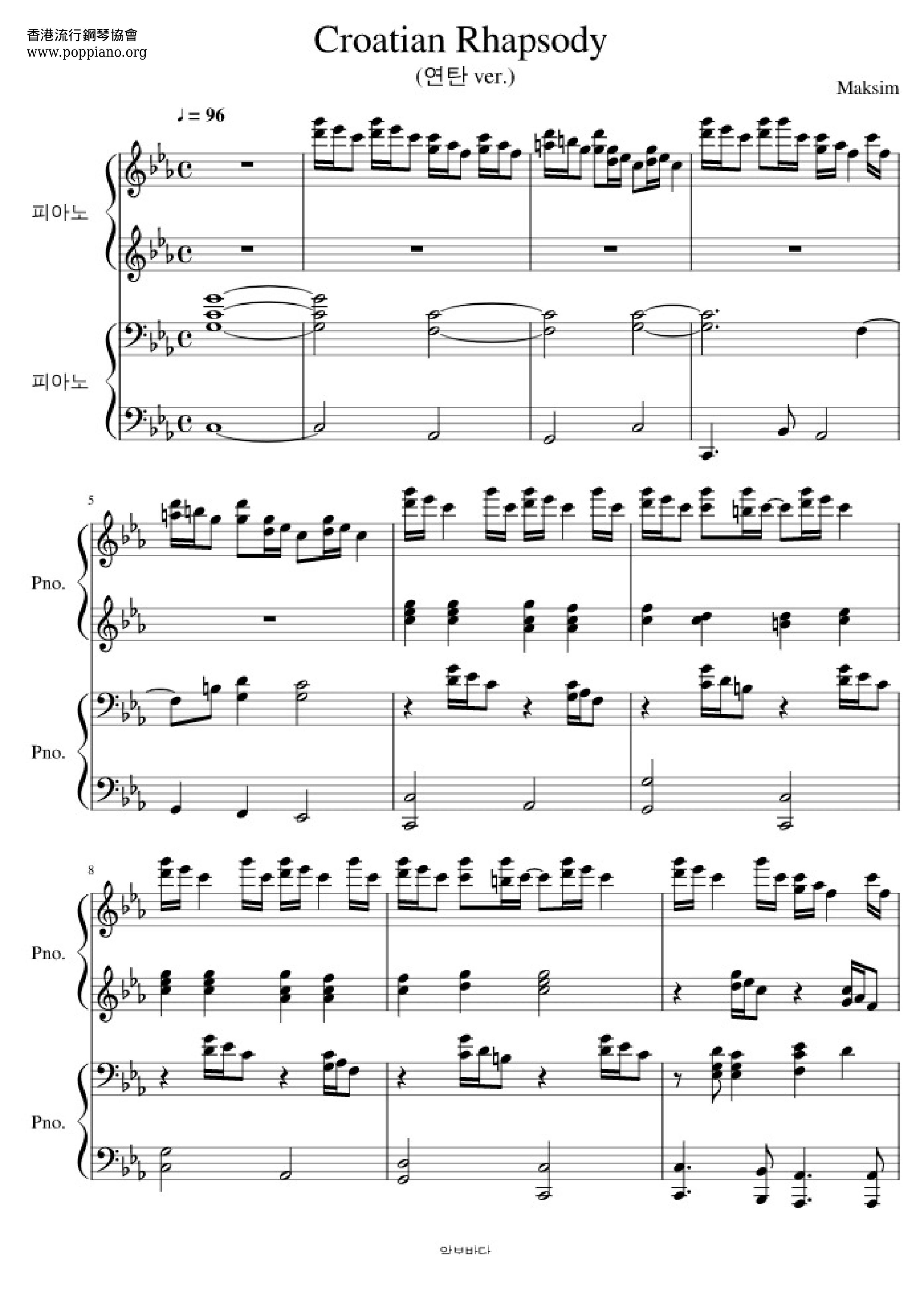 Croatian Rhapsody Score