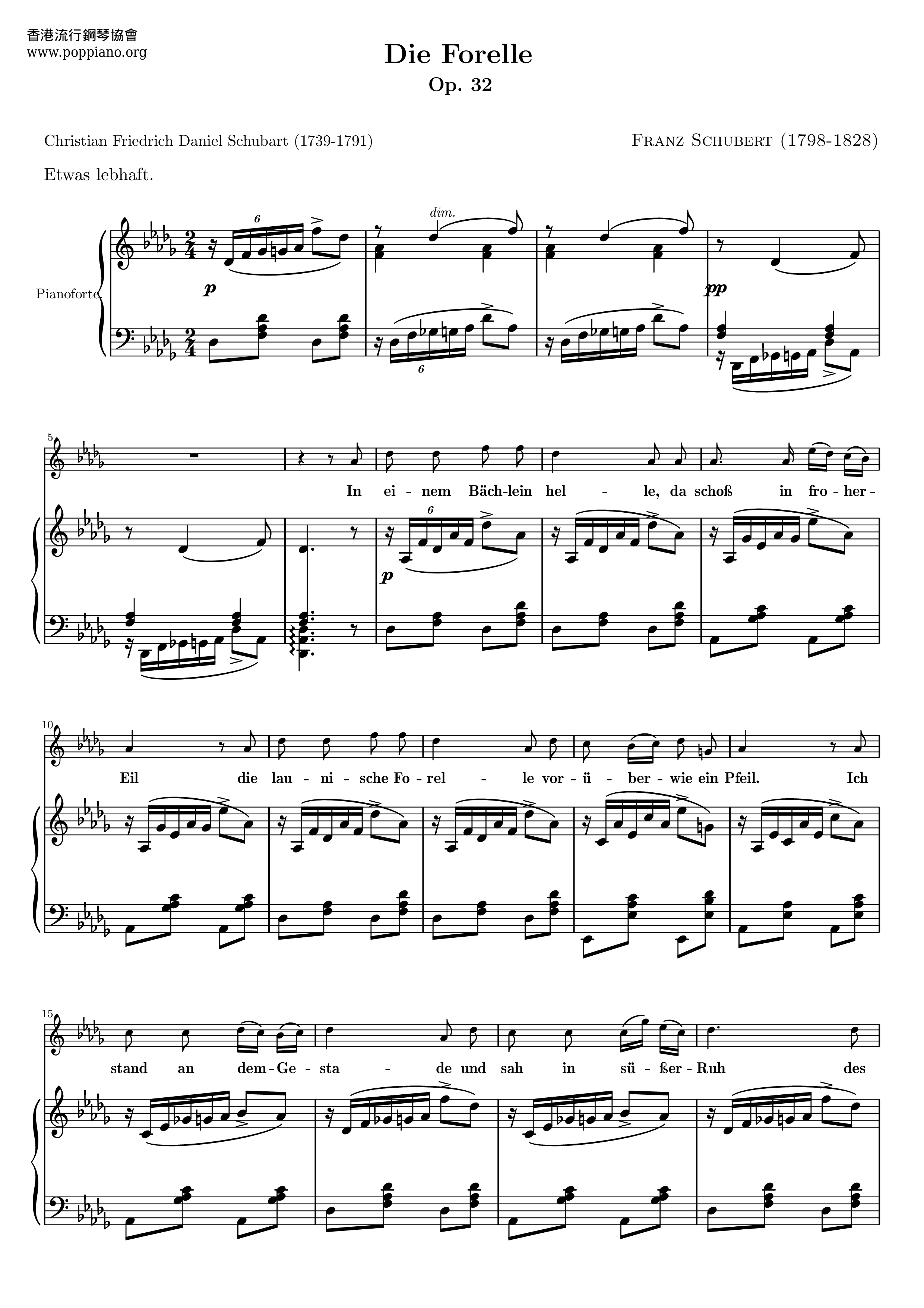 Die Forelle, Op.32琴譜