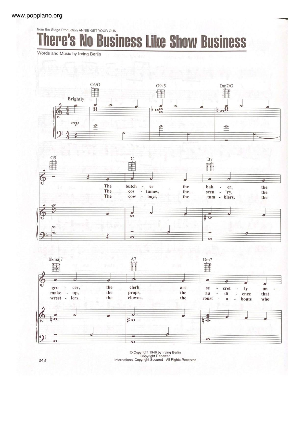 There's No Business Like Show Business Score