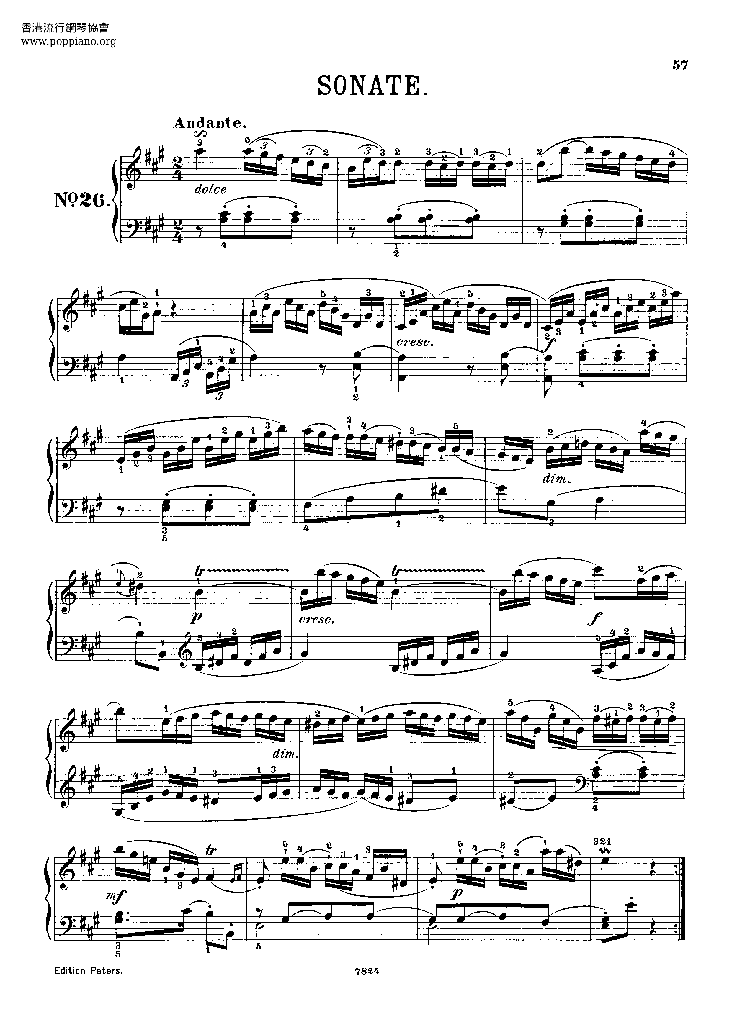Sonata In A琴谱
