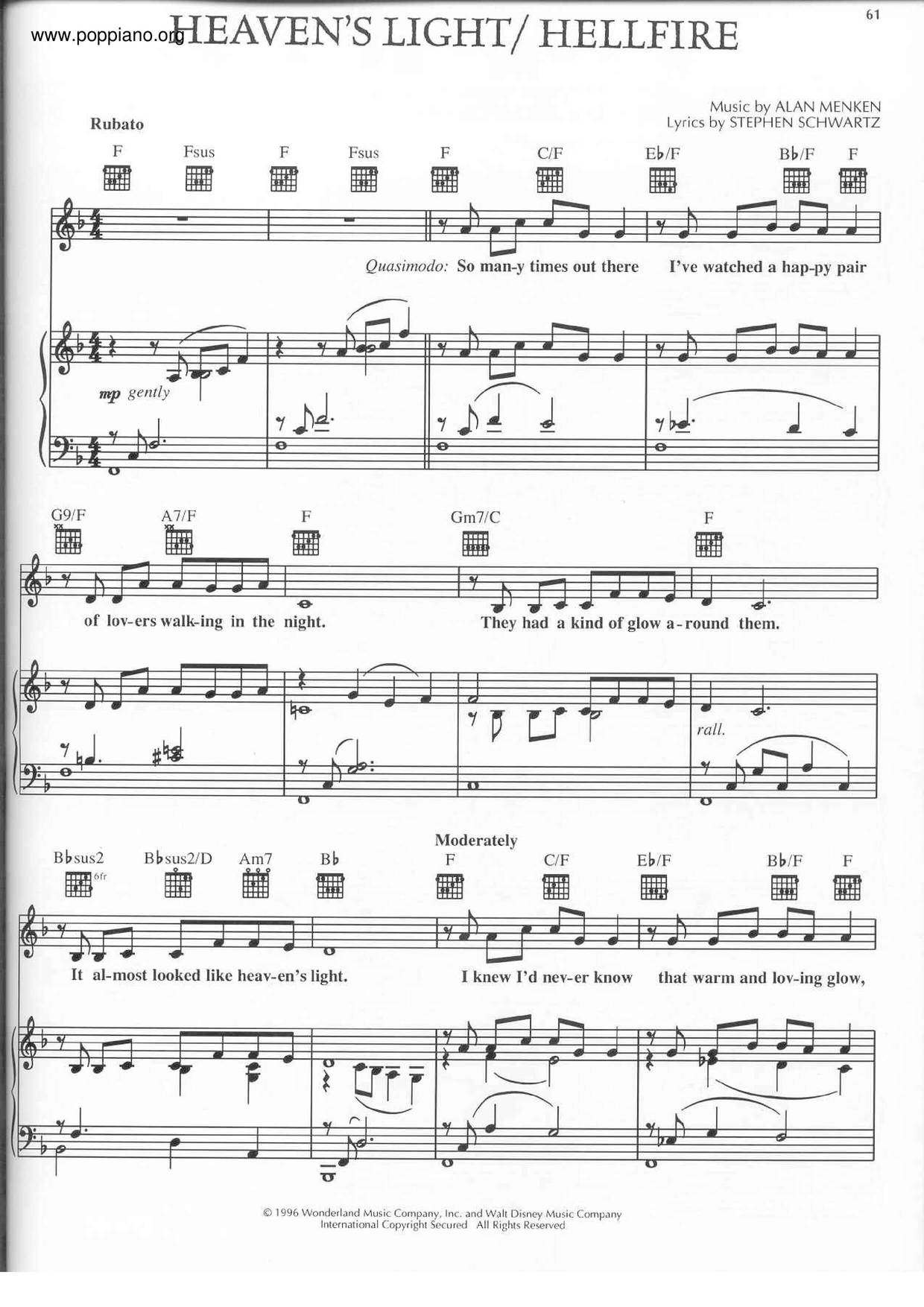 Heaven's Light/Hellfire琴譜