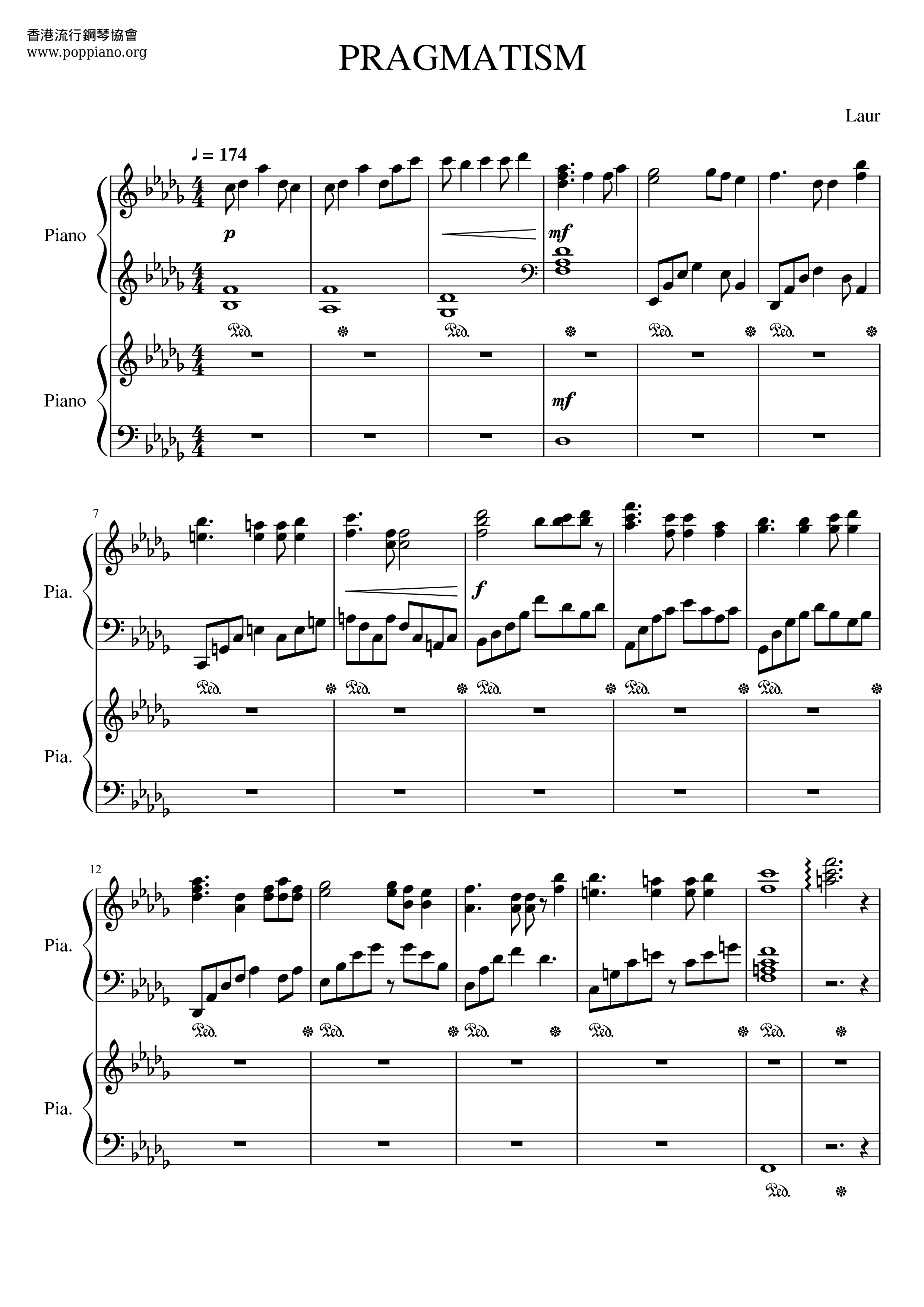 ピアノ楽譜 音楽ノート 金曜の夜に on “Friday night” Sheet Music for Piano (Solo