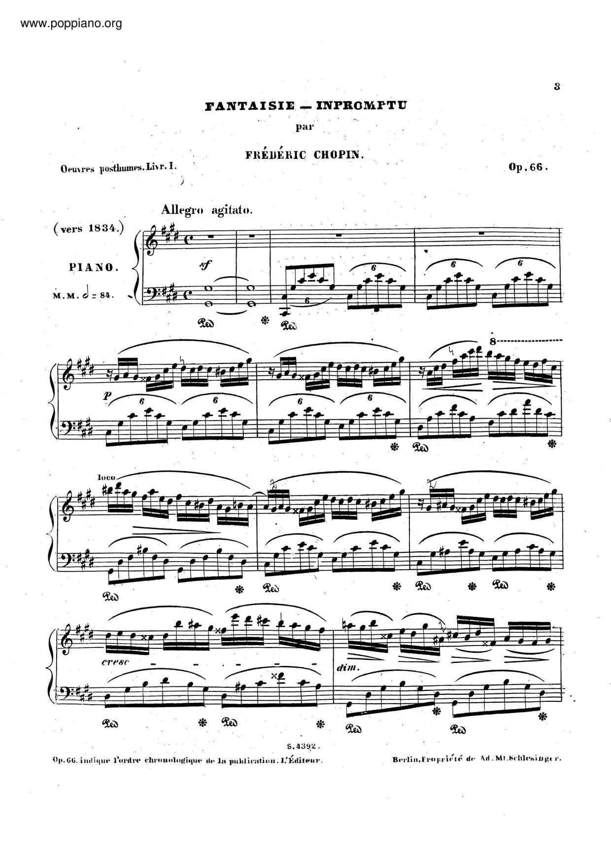 Fantaisie-Impromptu In C-Sharp Minor, Op. 66 Score