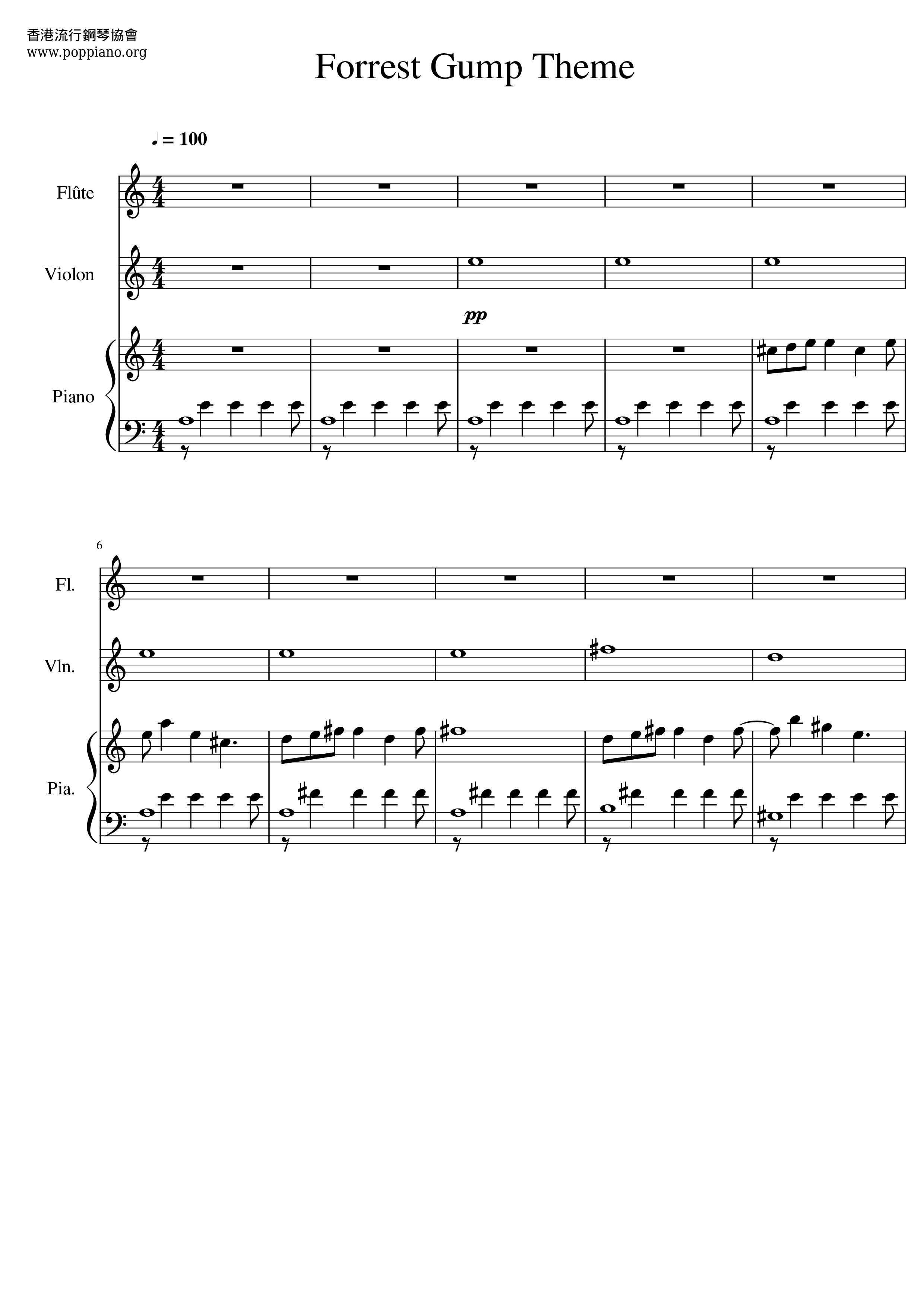 Blowing In The Wind Score