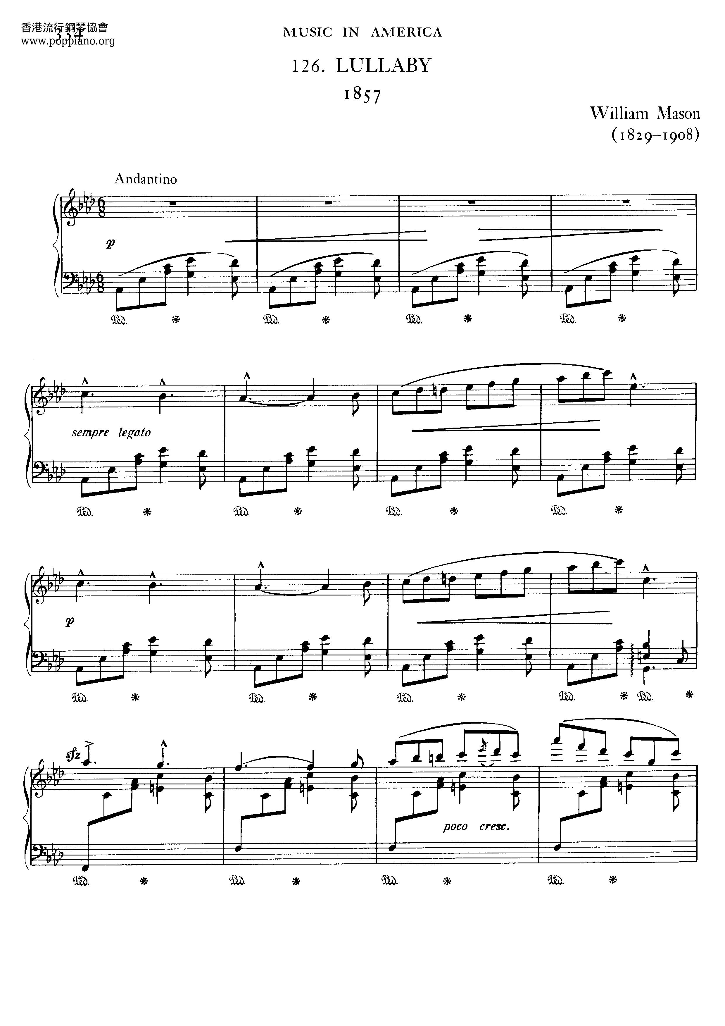 Lullaby, Op.10琴譜