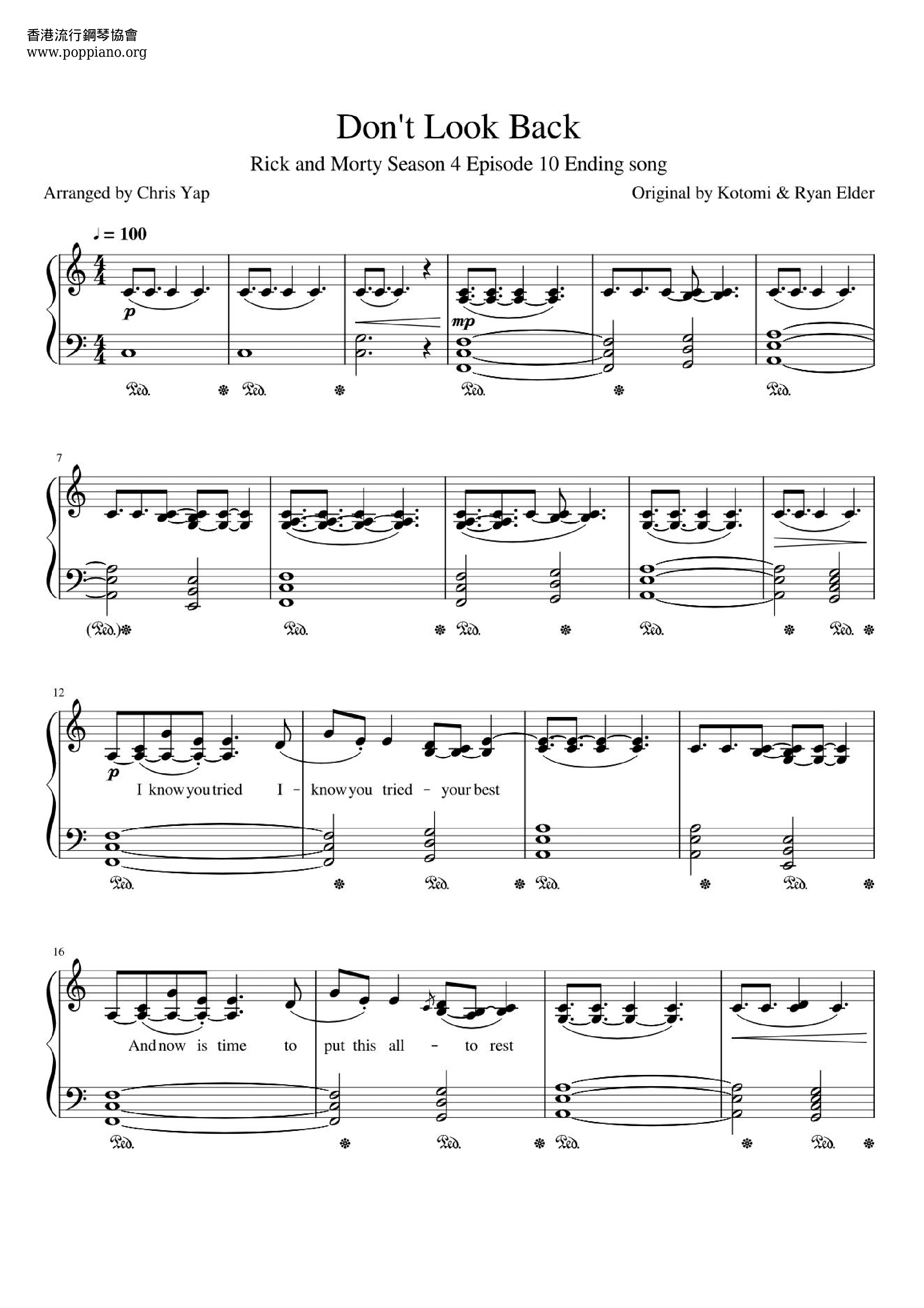 Rick and Morty S4 - Don't Look Back Score