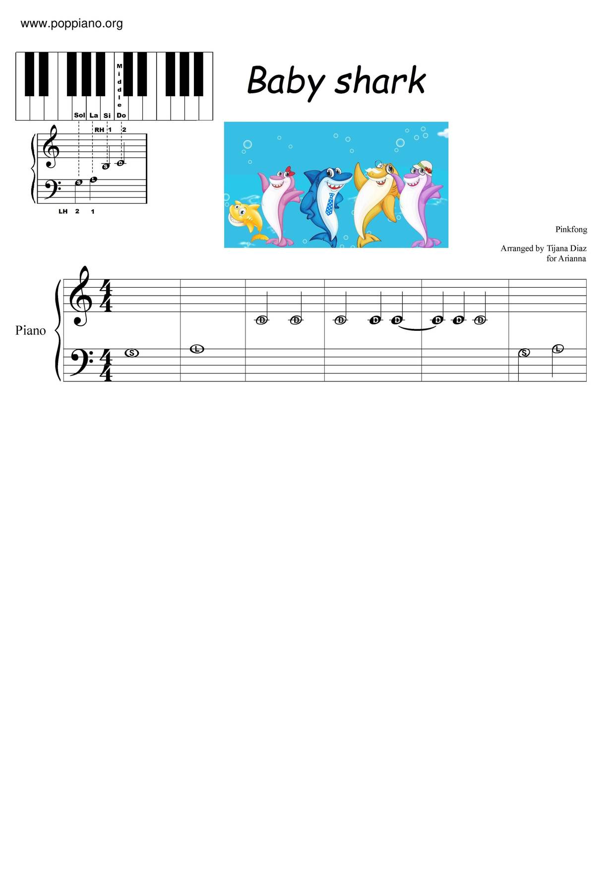 Baby Sharkピアノ譜