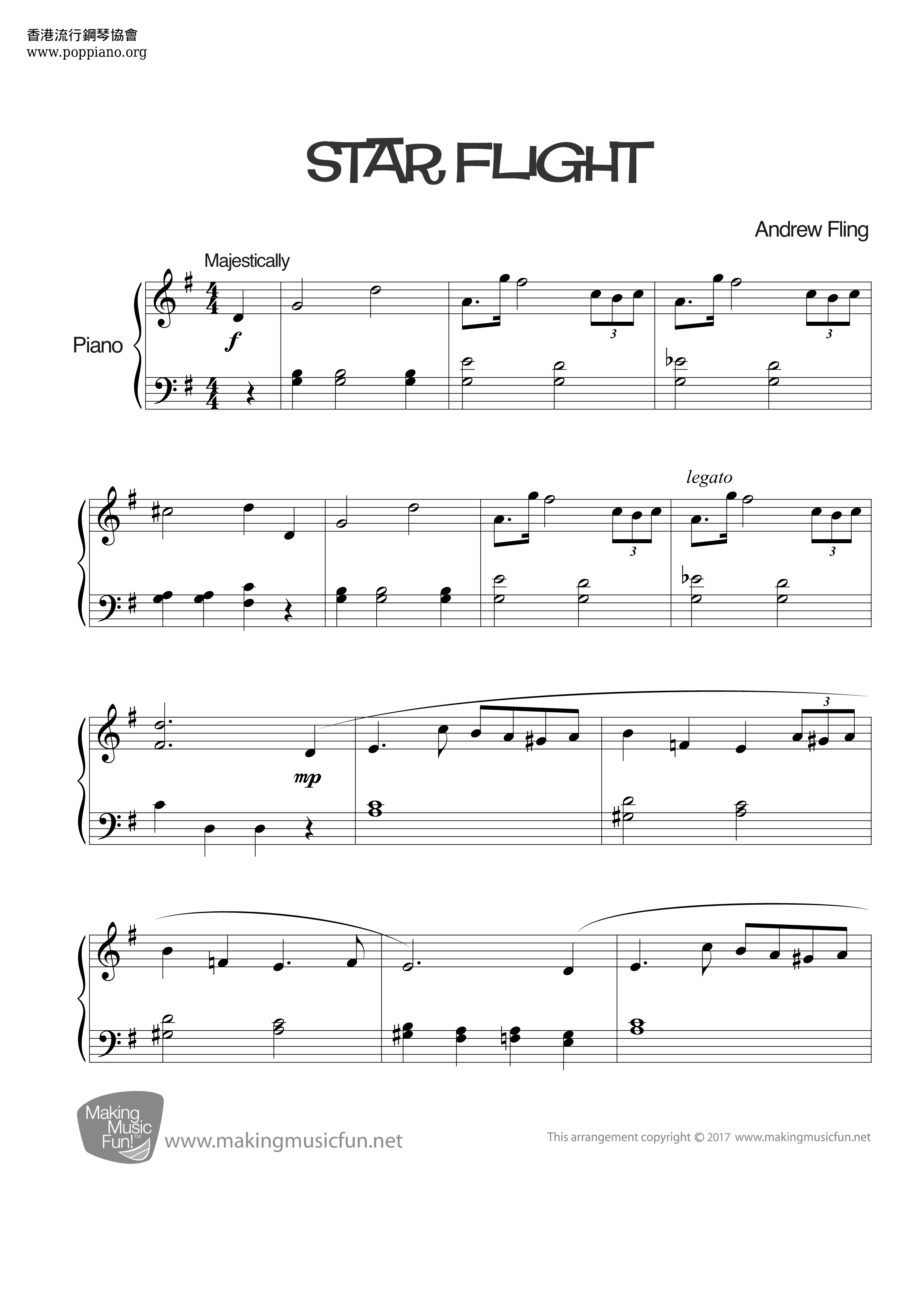 Star Flight (Star Wars Tribute) Score