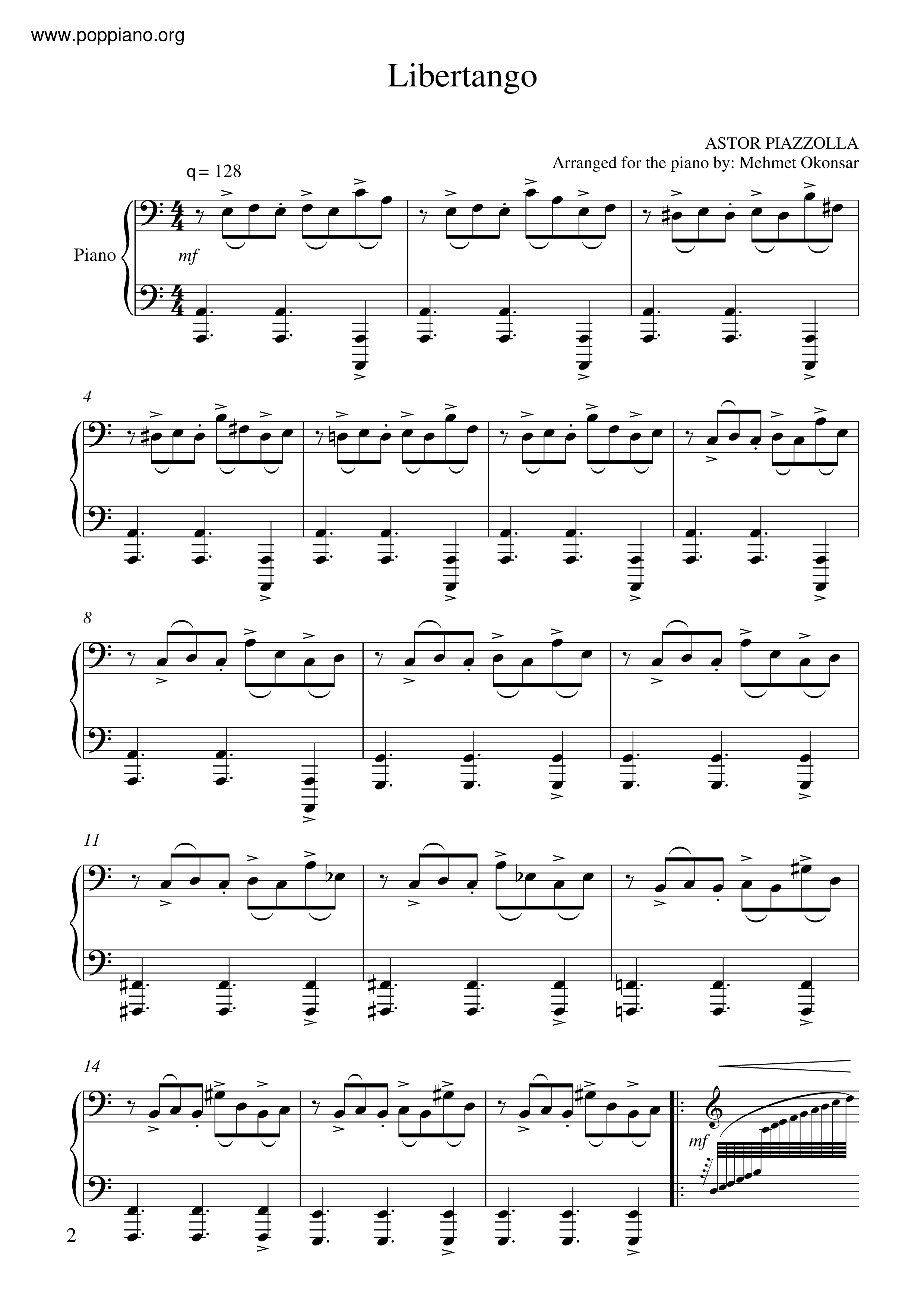 Libertango Score