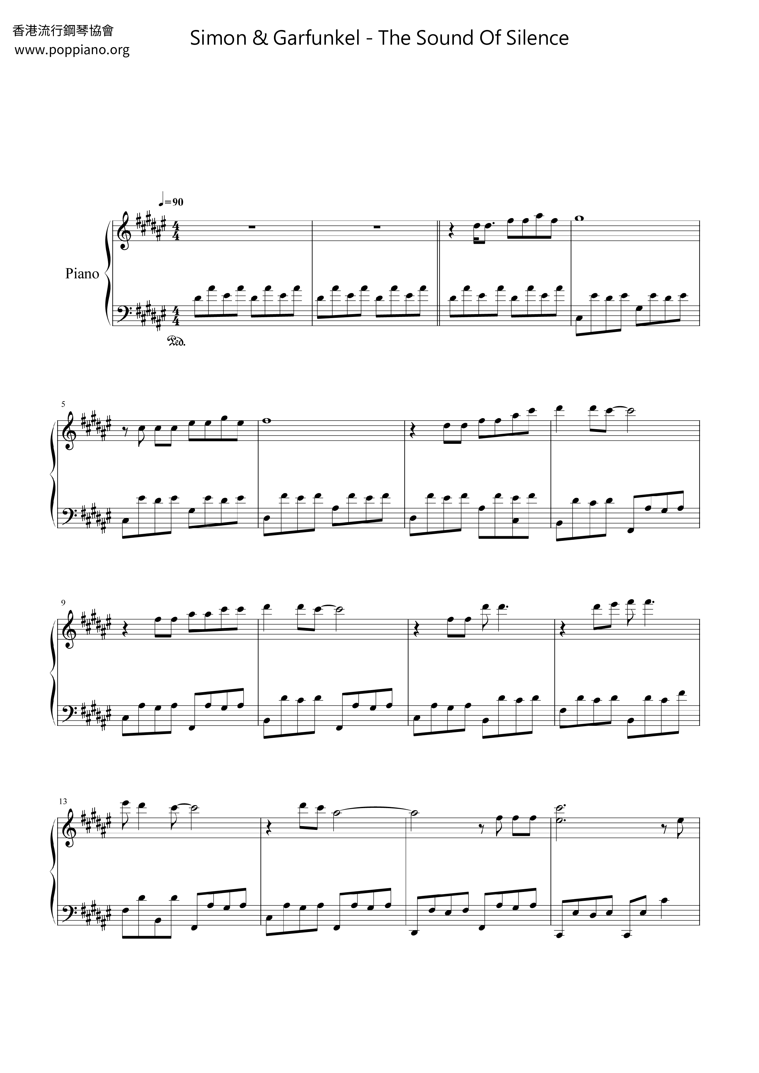 The Sound Of Silence Score