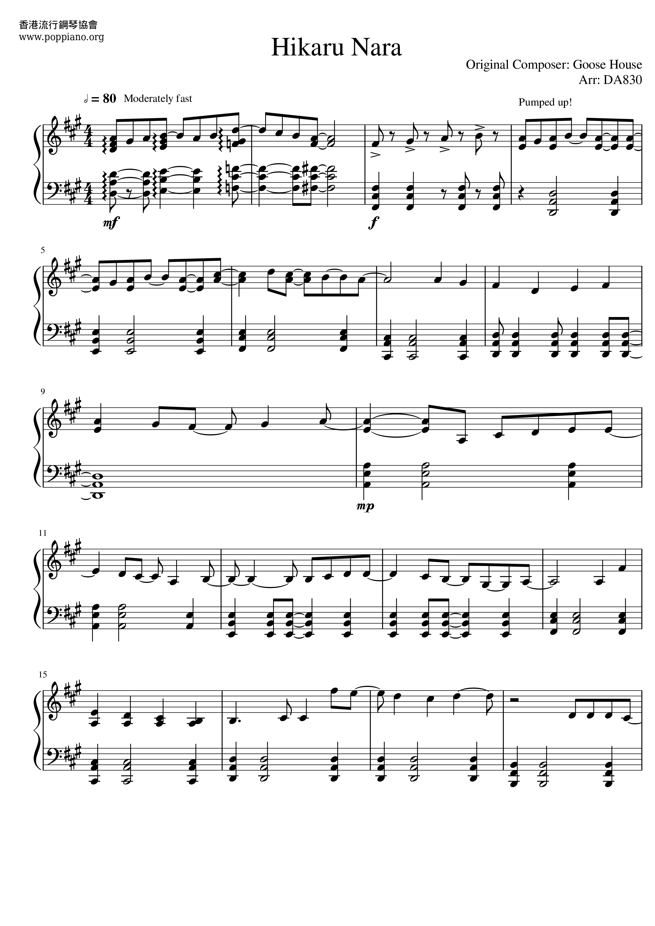 Shigatsu Wa Kimi No Uso - Hikaru Nara Score