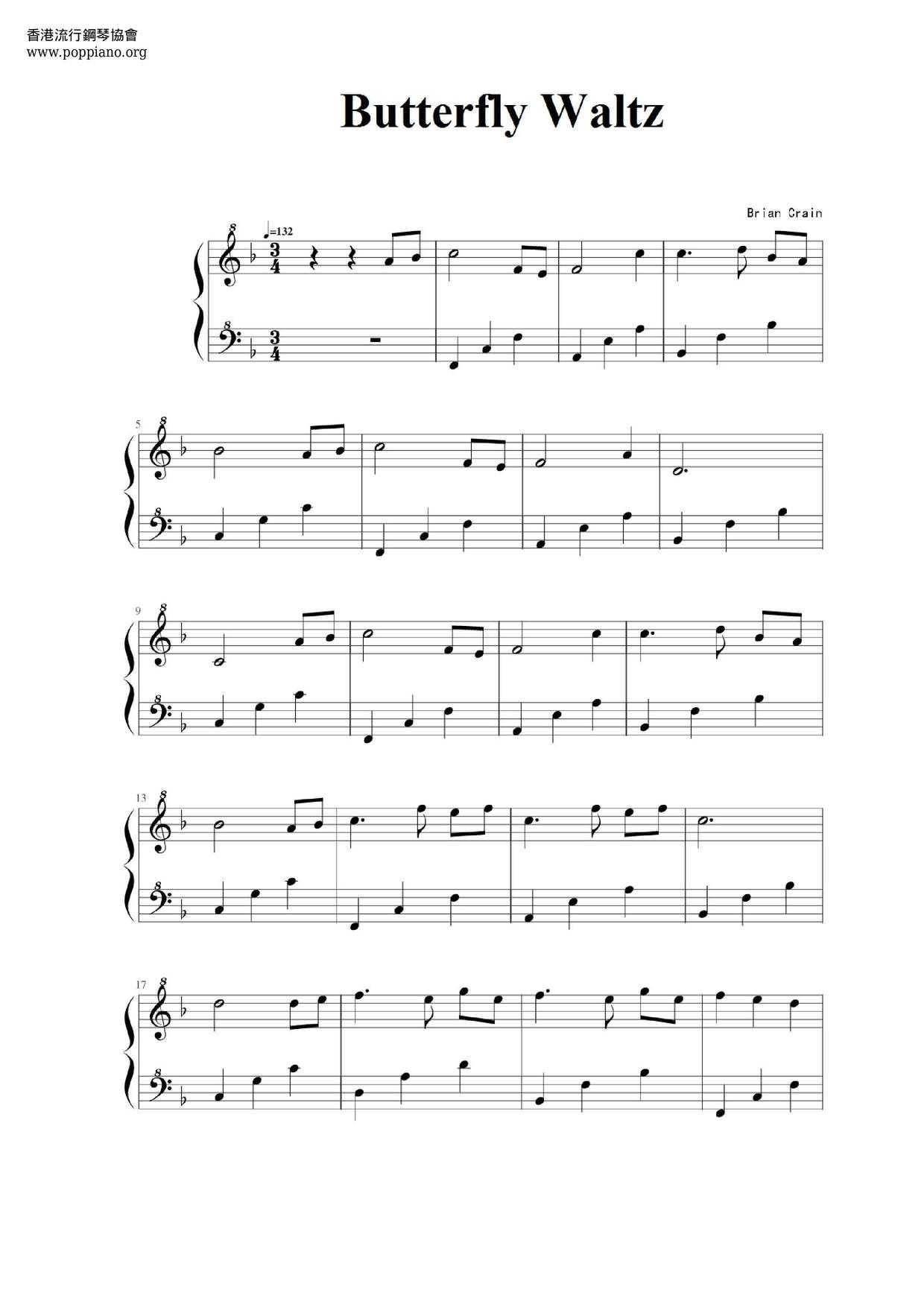 Butterfly Waltz Score