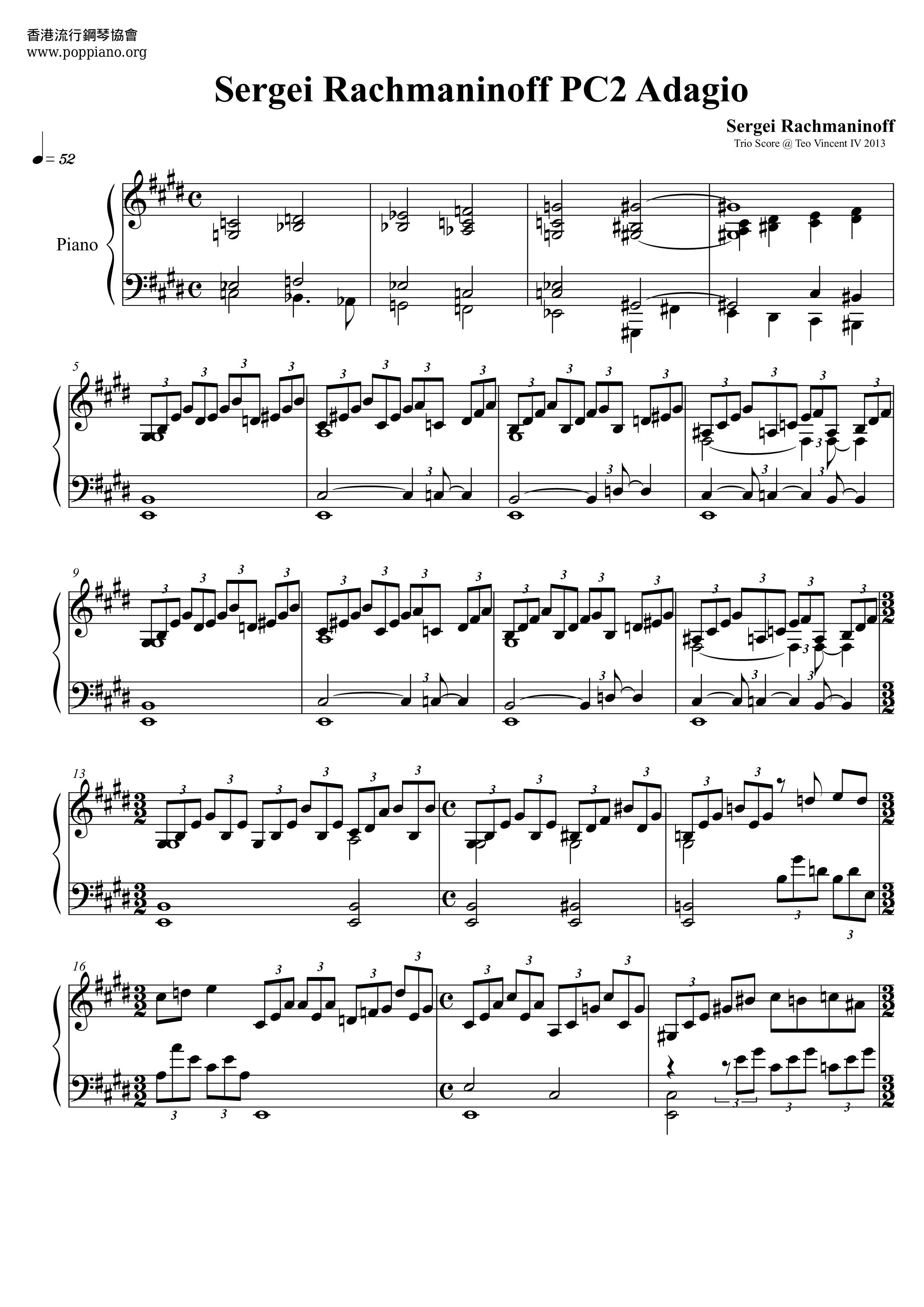 Piano Concerto No.2 Op.18 Score