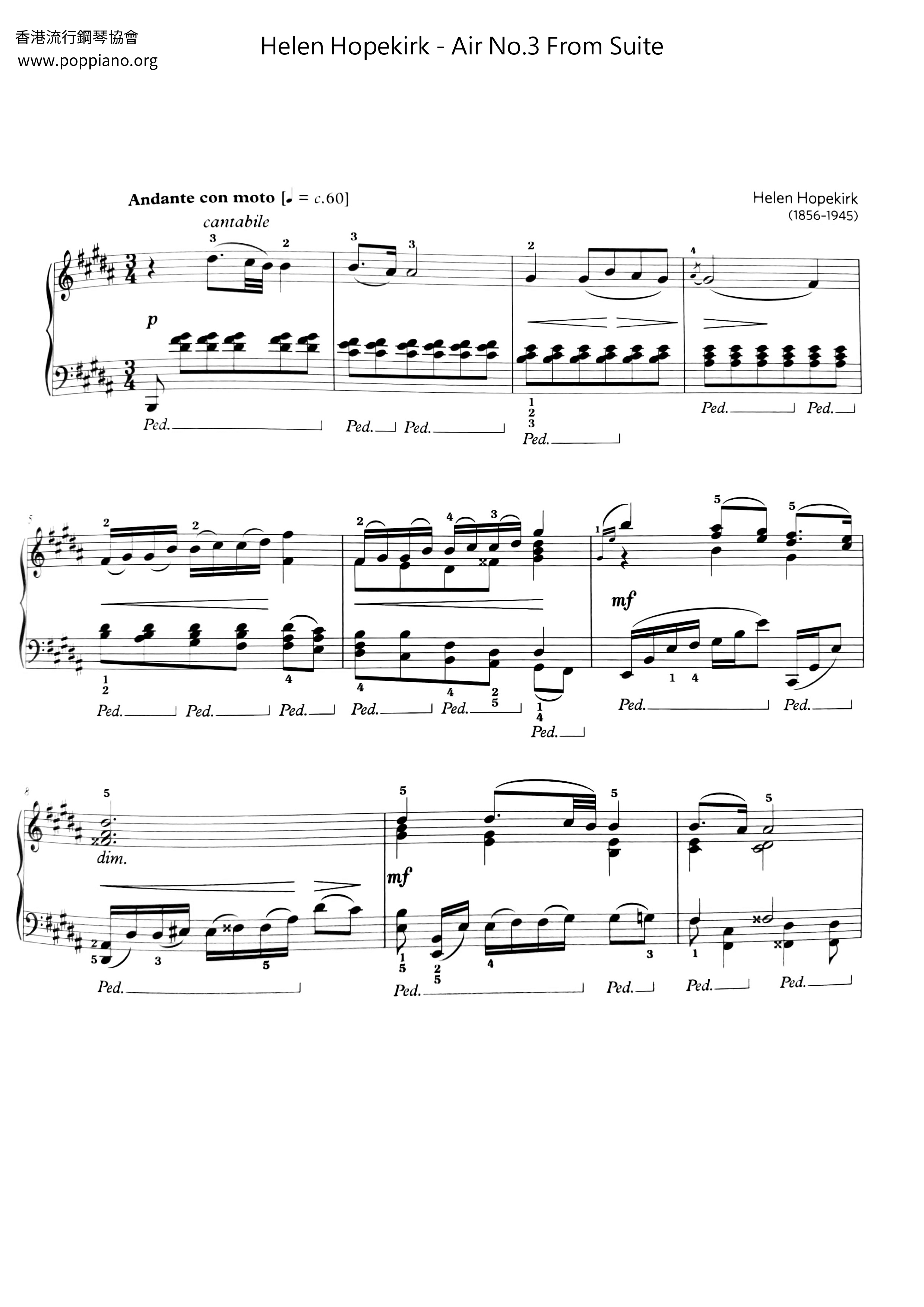 Air No.3 From Suite Score