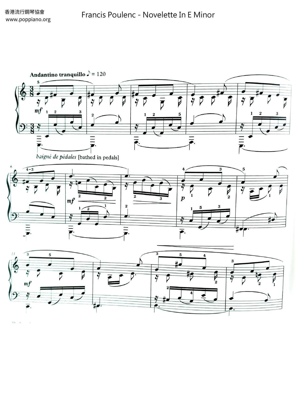 Novelette In E Minor Score
