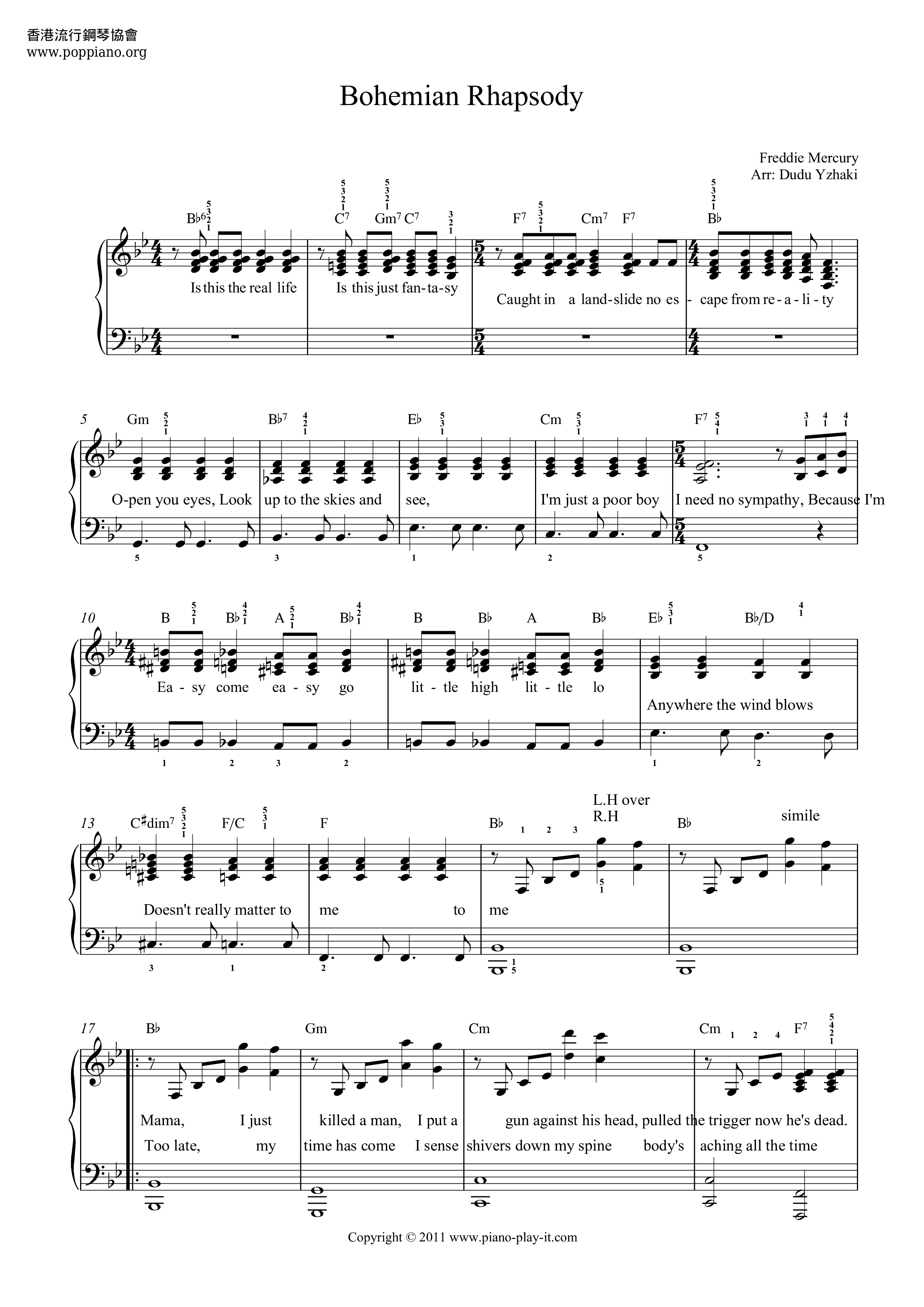 Bohemian Rhapsody Score