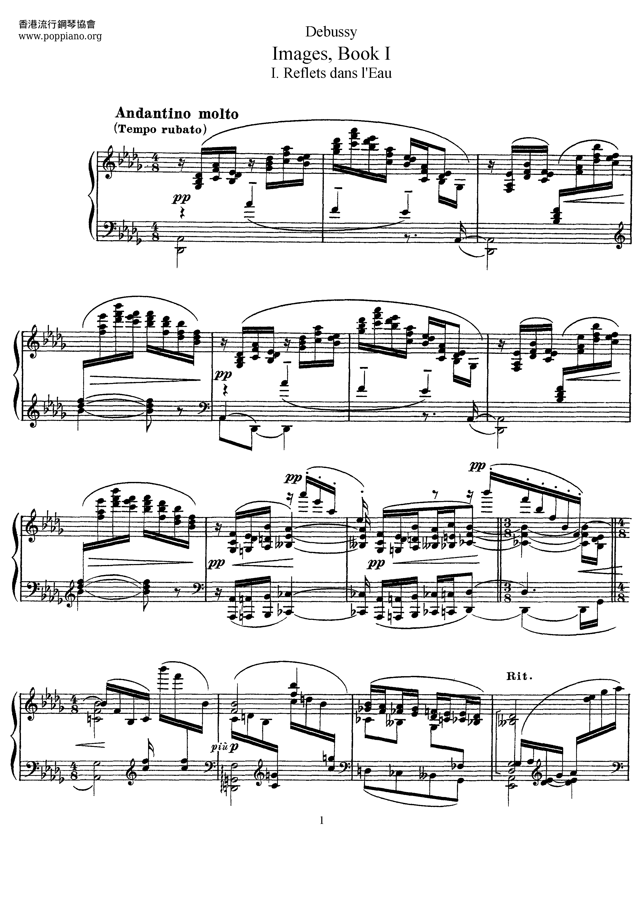 Reflets Dans L'eau Score