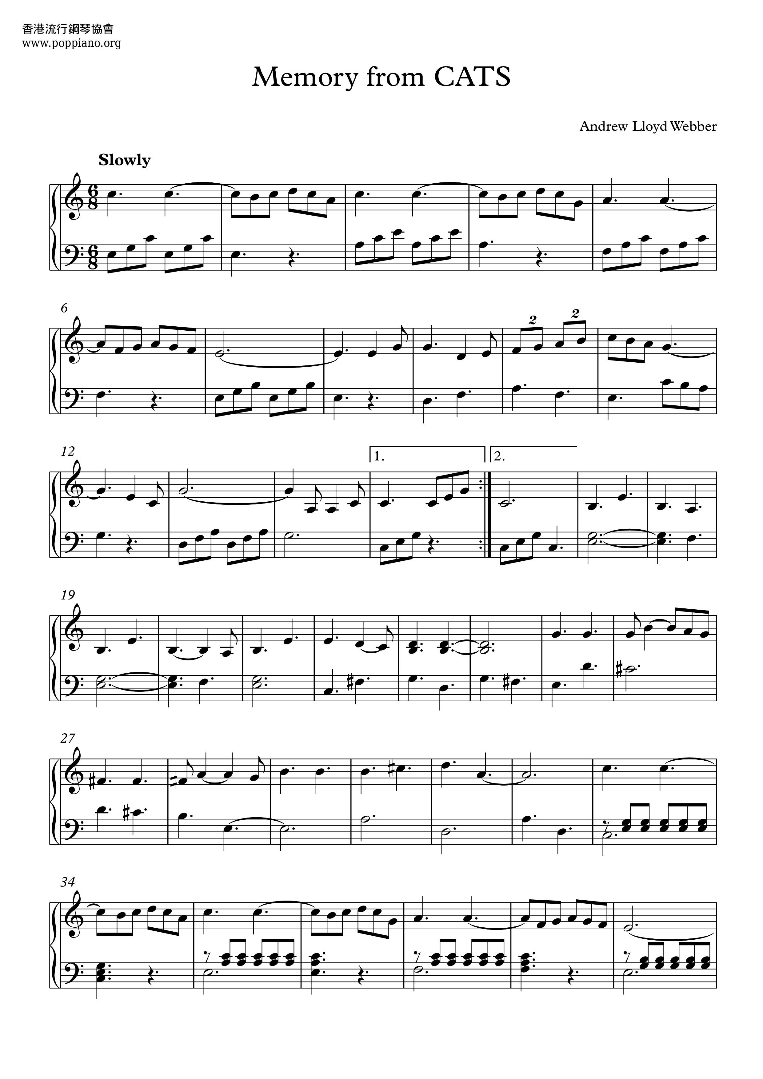 Memory From "Cats" Score