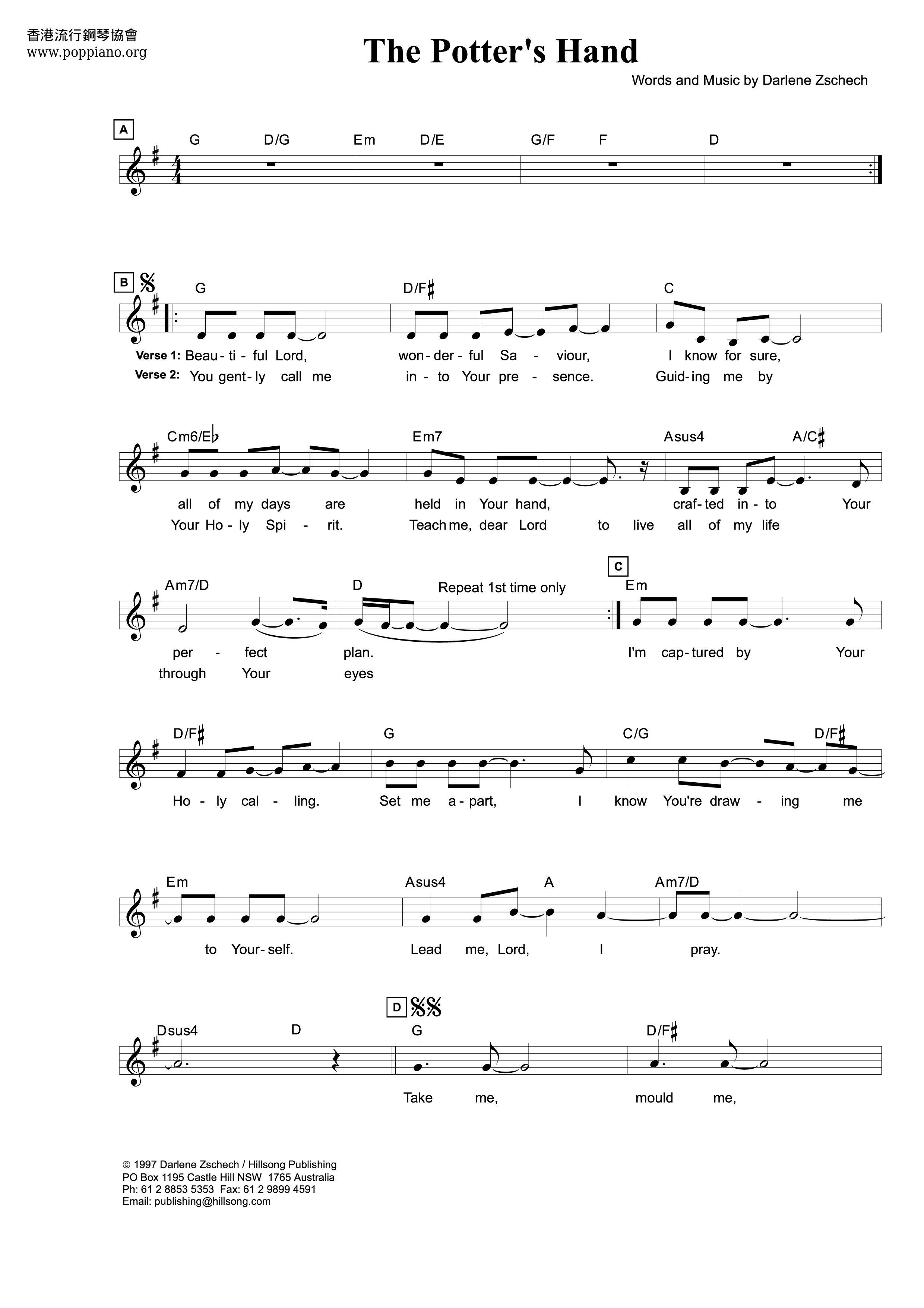The Potter's Hand Score