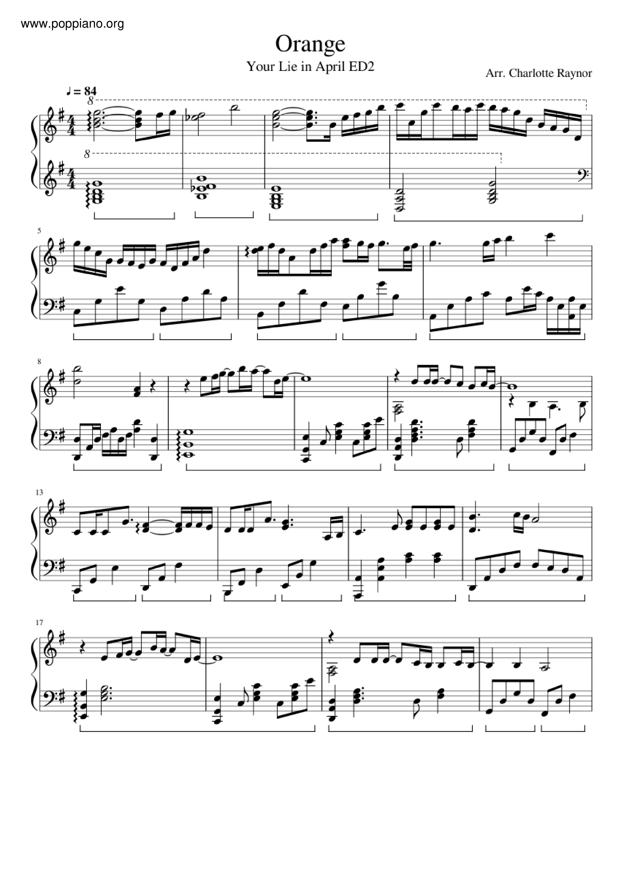 ☆ 四月是你的謊言 - Hikaru Nara, Sheet Music, Piano Score Free PDF Download