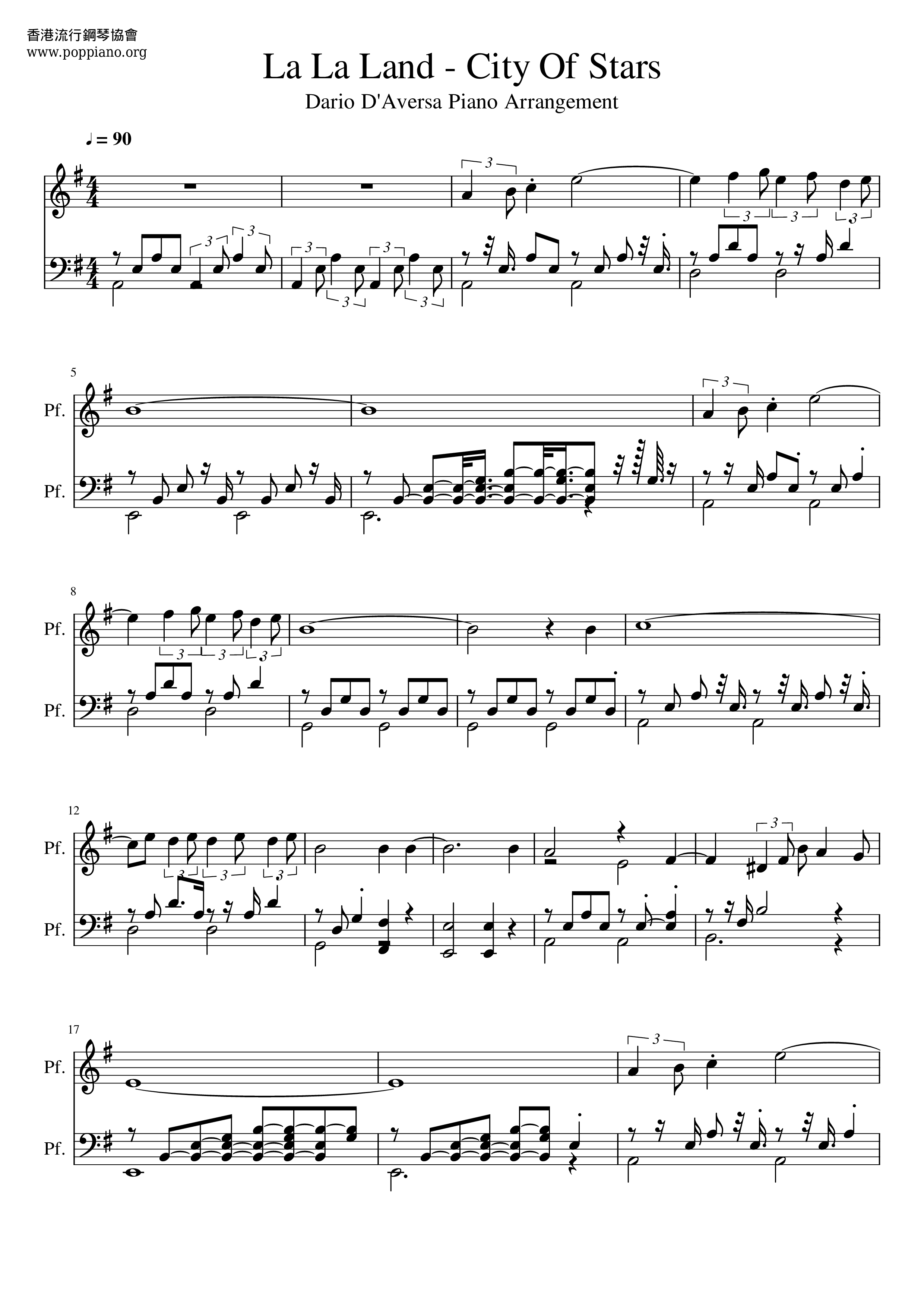 PIANO SOLO SHEET MUSIC] City of Stars From La La Land : Musicalibra