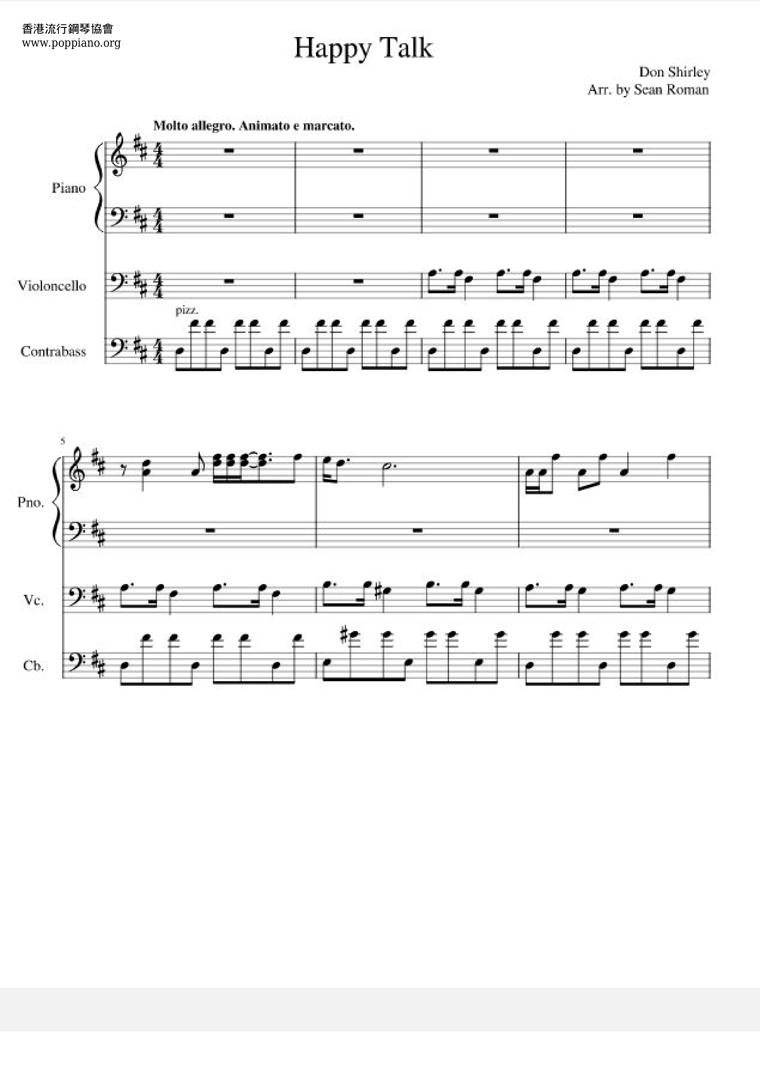 South Pacific - Happy Talk Score