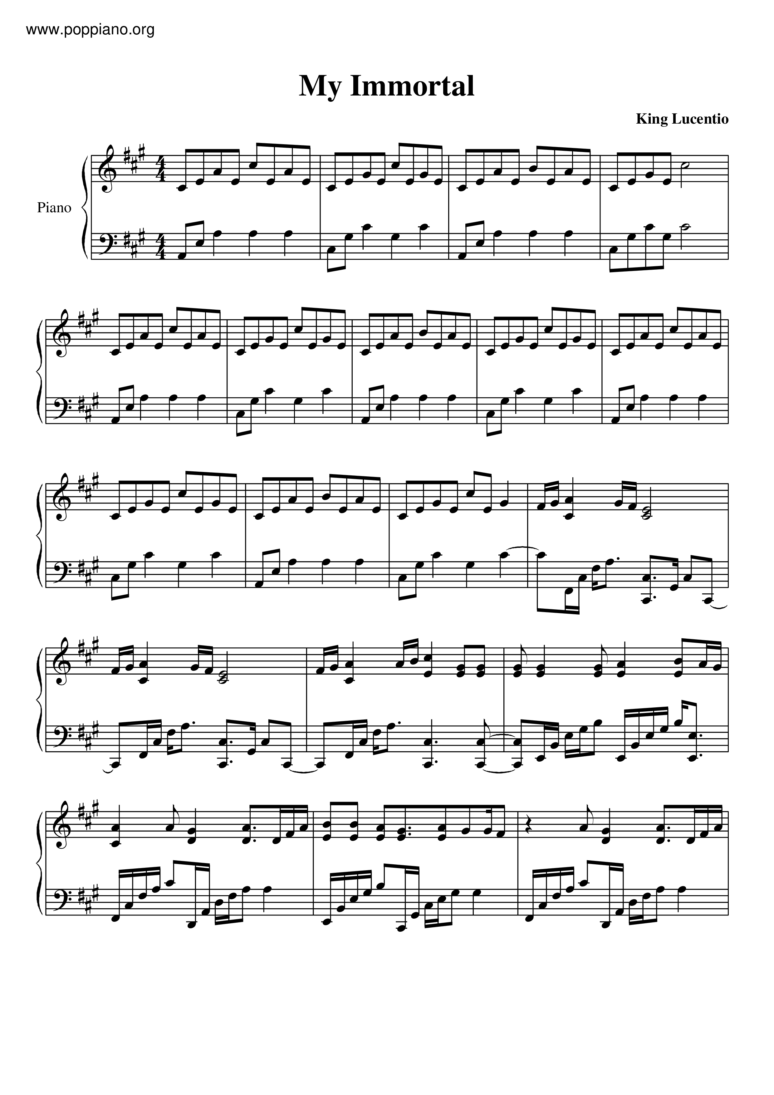 My Immortal Score