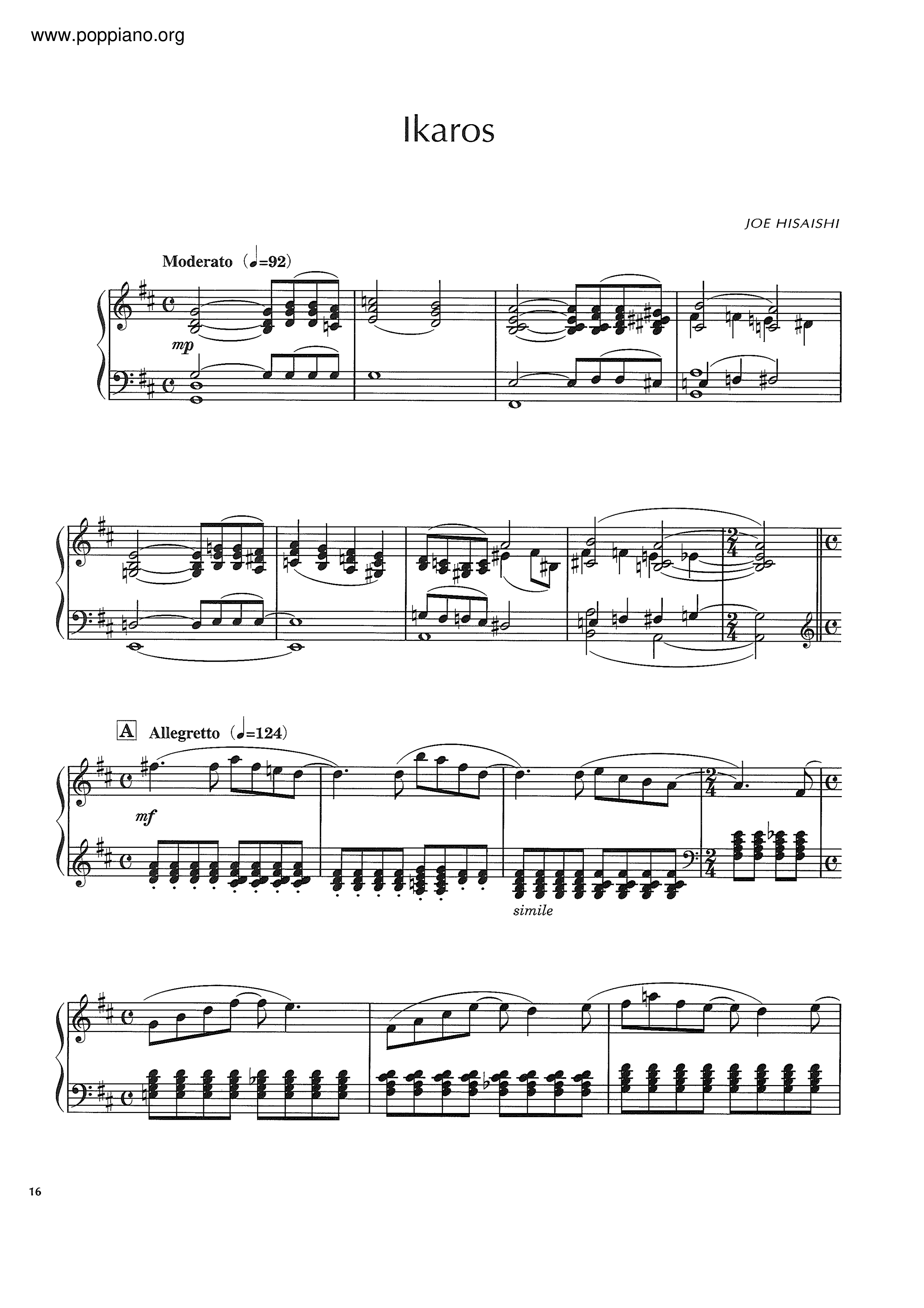 Ikarosピアノ譜