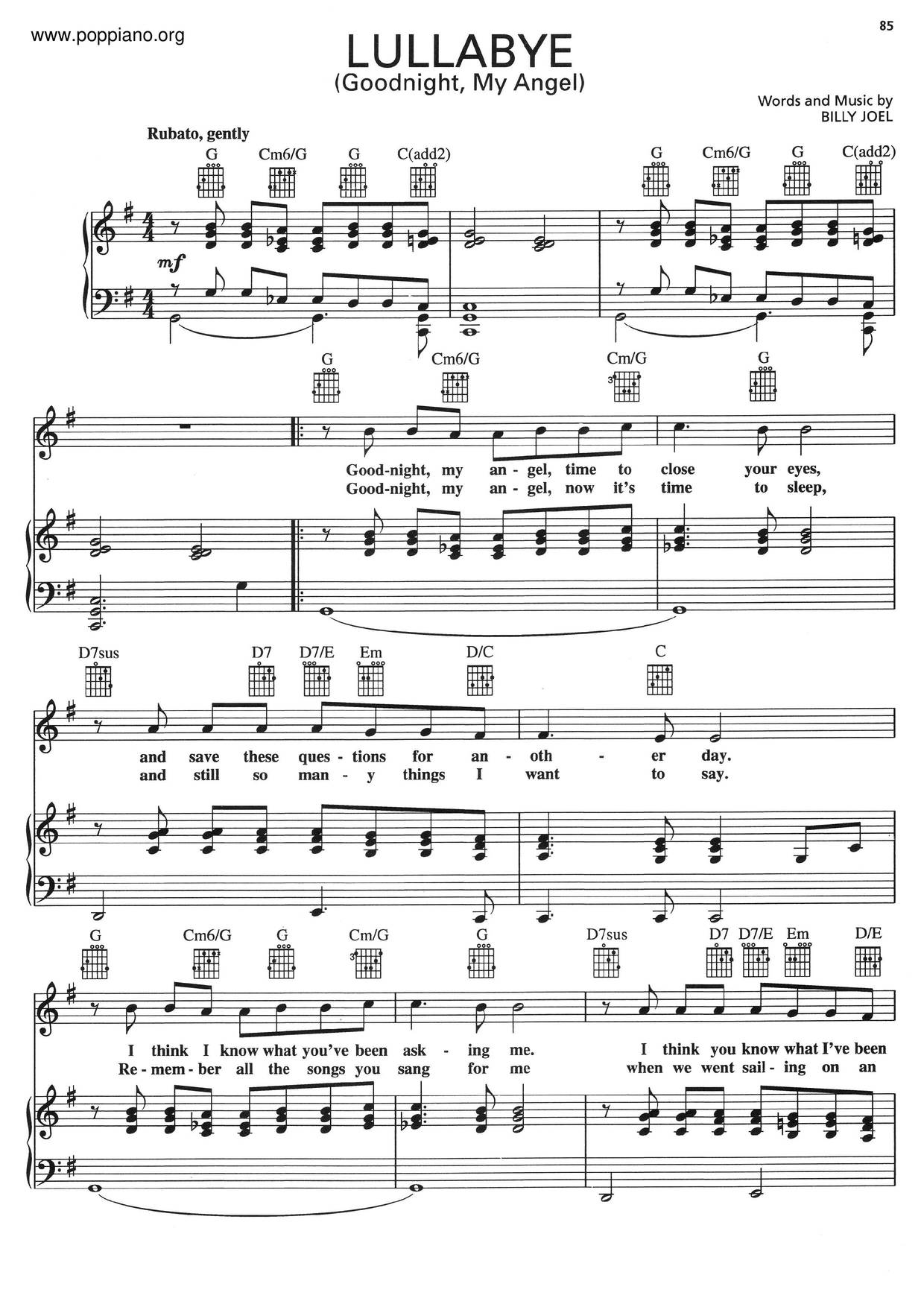 Lullabye琴谱