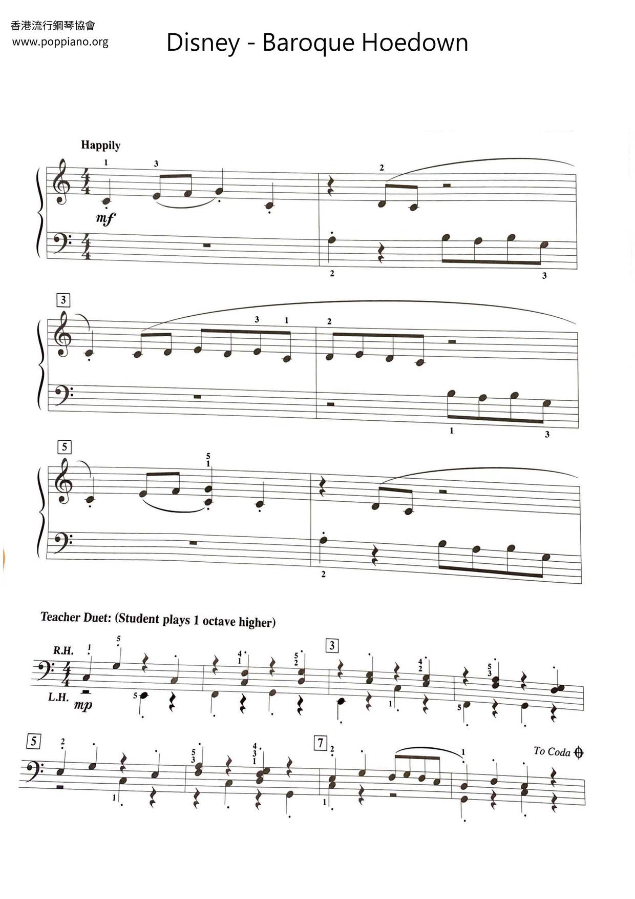 Baroque Hoedown Score