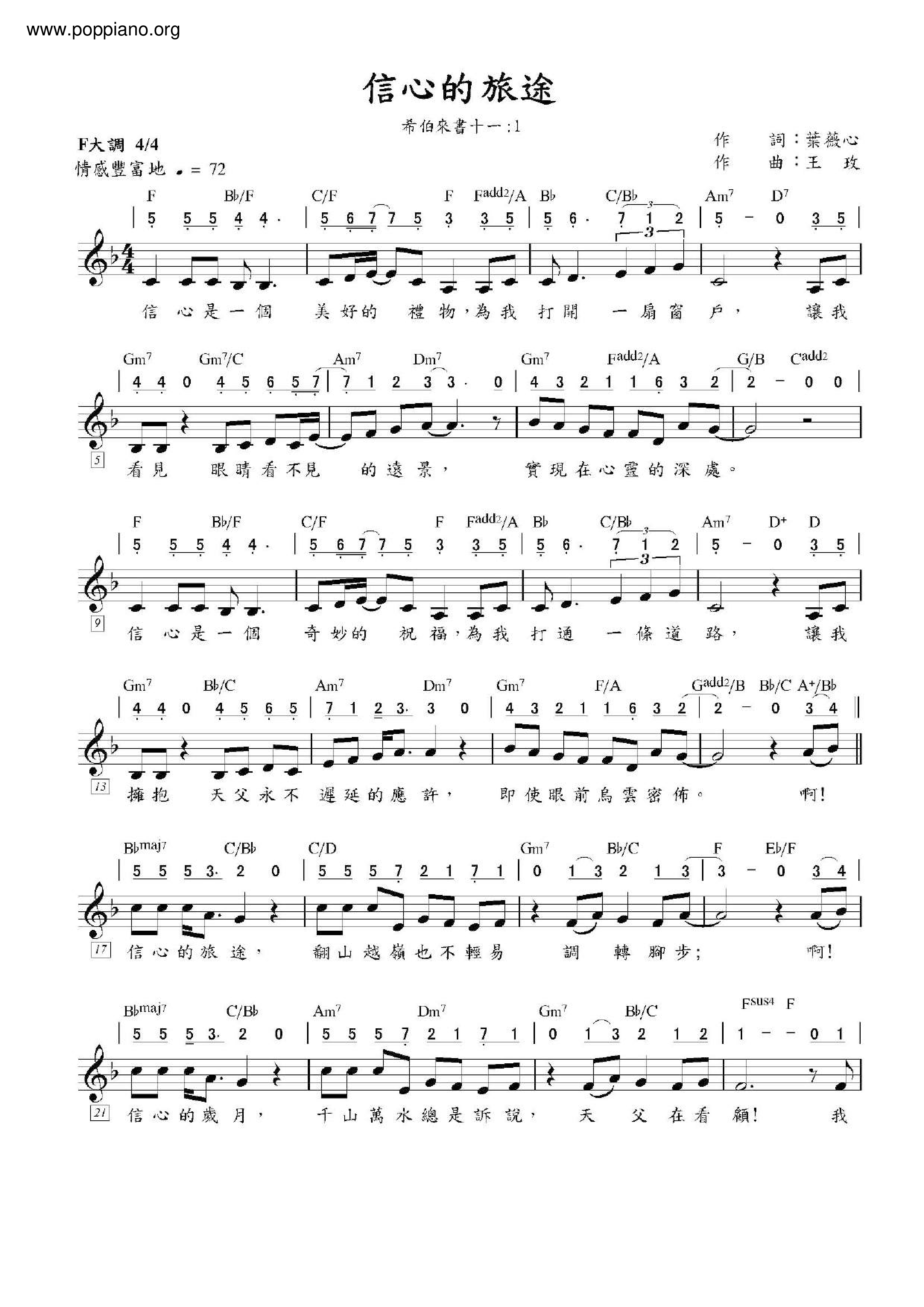 A Journey Of Faith Score